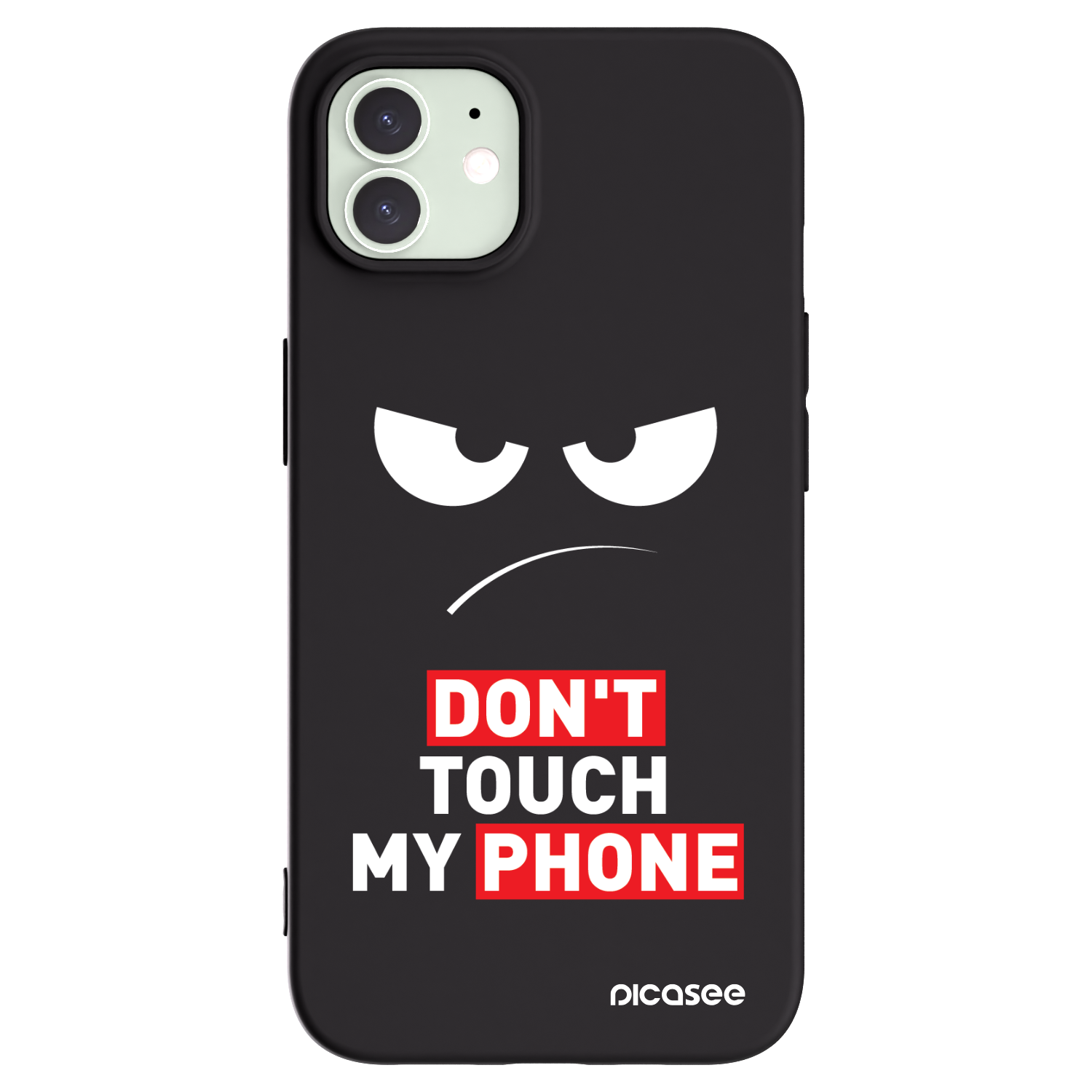 Picasee Apple iPhone 12 Hülle - Schwarzes Silikon - Angry Eyes - Transparent