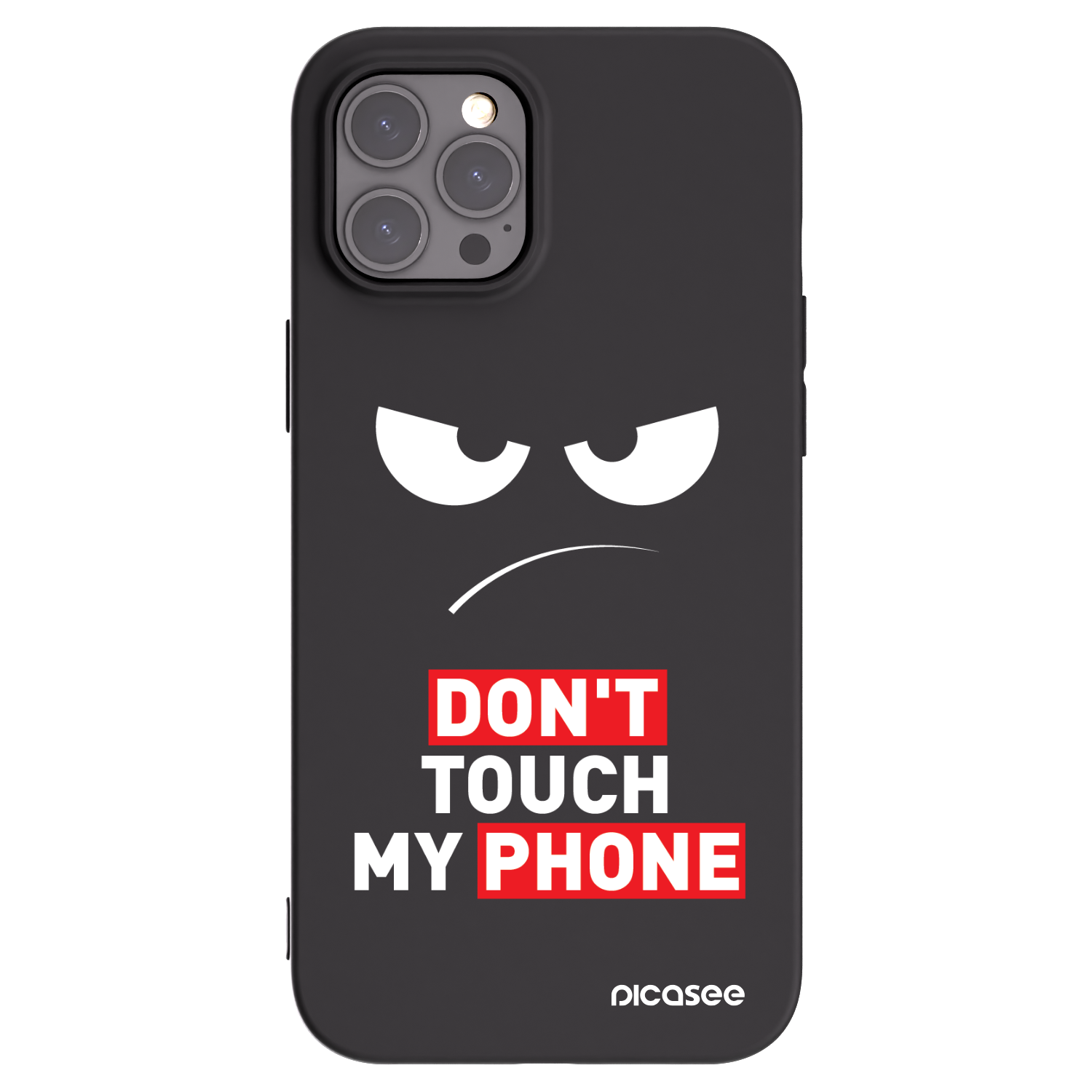 Picasee Apple iPhone 12 Pro Max Hülle - Schwarzes Silikon - Angry Eyes - Transparent