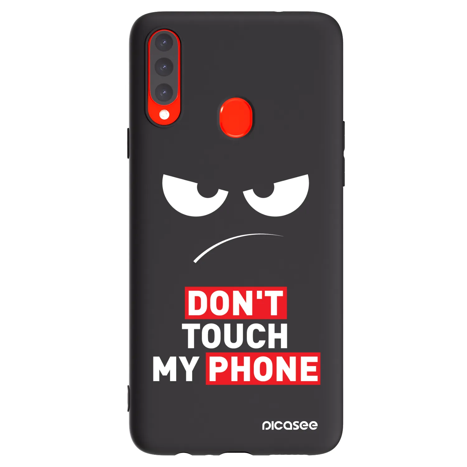 Picasee Samsung Galaxy A20s Hülle - Schwarzes Silikon - Angry Eyes - Transparent