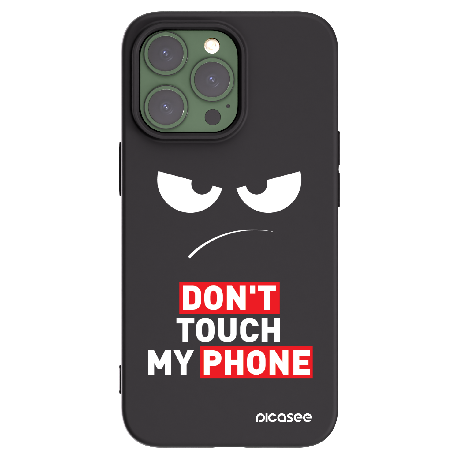 Picasee Apple iPhone 13 Pro Hülle - Schwarzes Silikon - Angry Eyes - Transparent