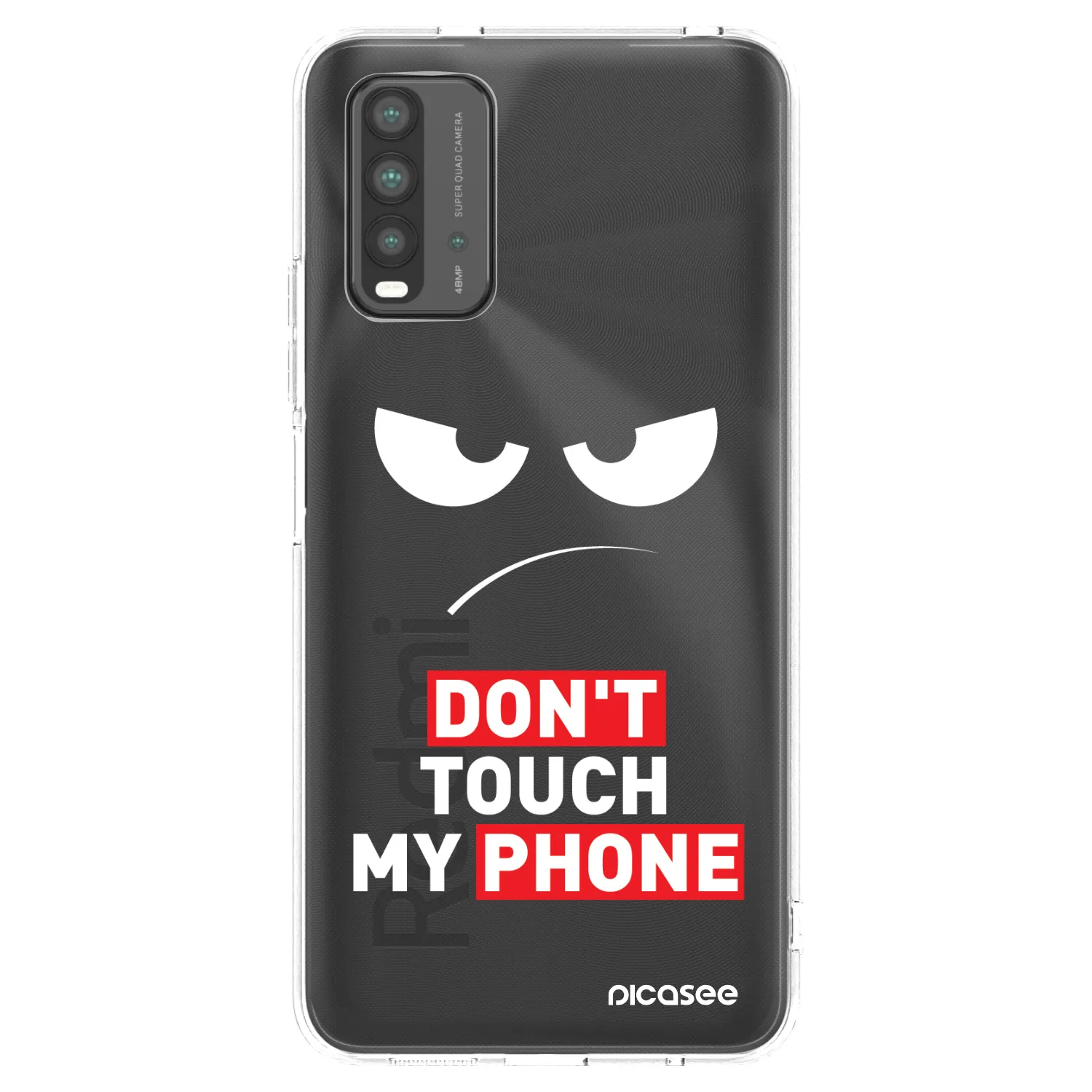 Picasee Xiaomi Redmi 9T Hülle - Schwarzes Silikon - Angry Eyes - Transparent