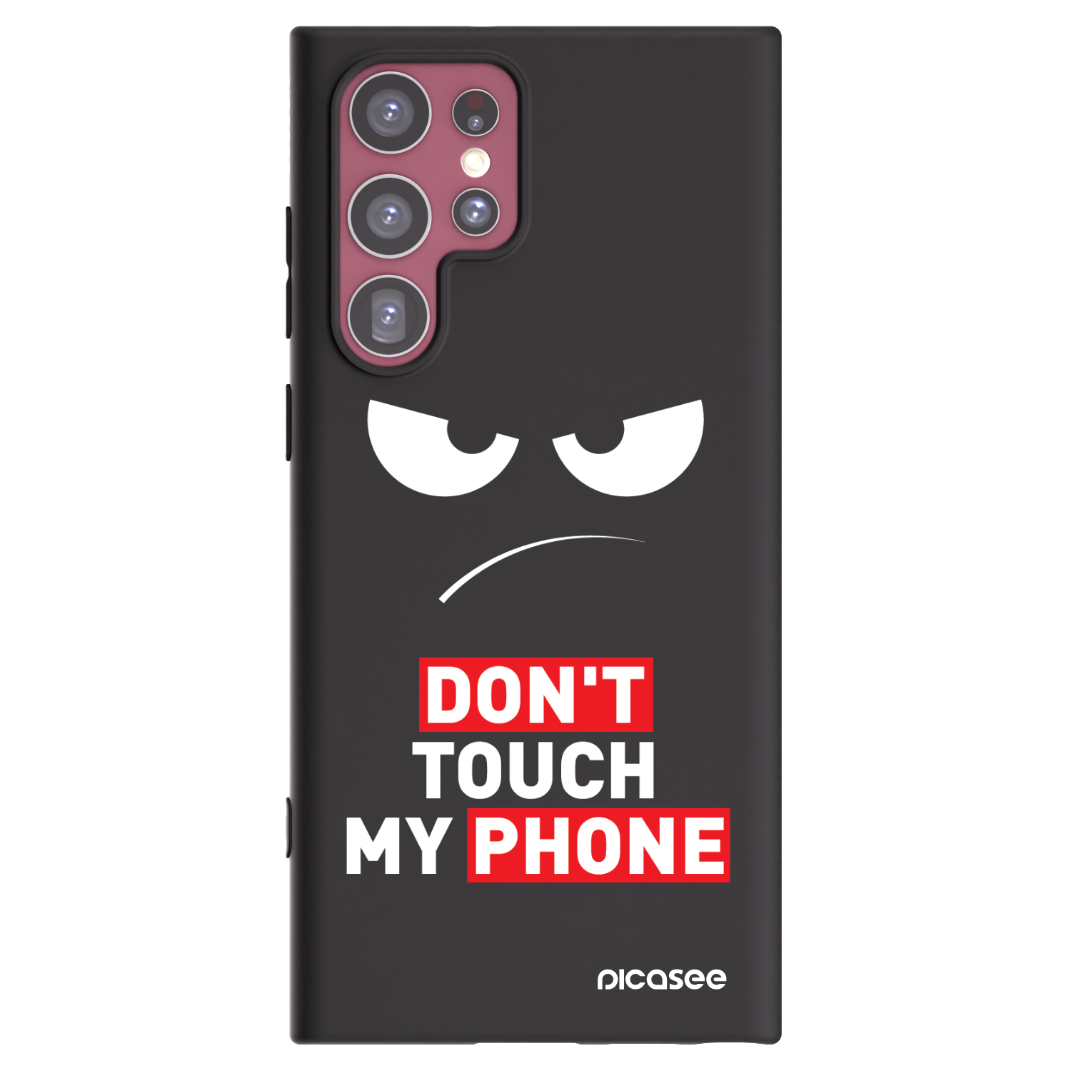 Picasee Samsung Galaxy S22 Ultra 5G Hülle - Schwarzes Silikon - Angry Eyes - Transparent