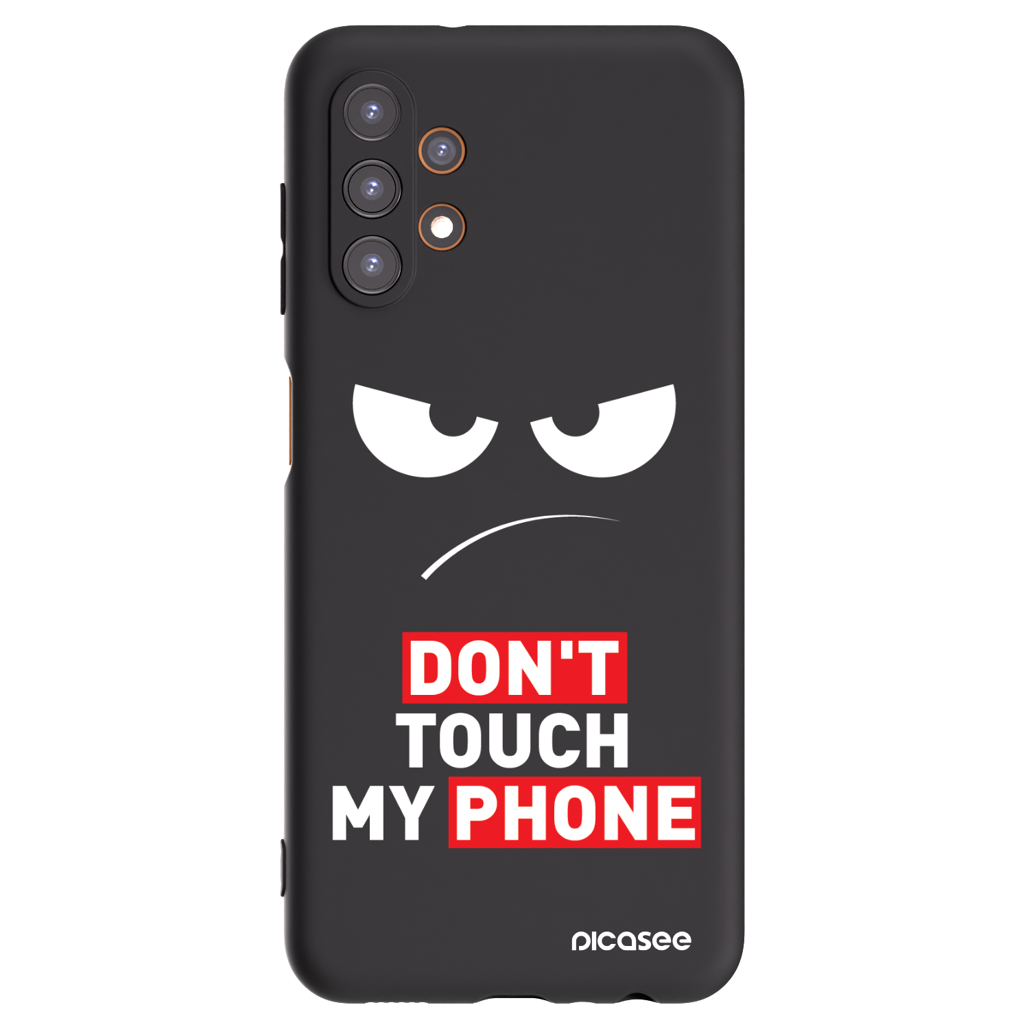 Picasee Samsung Galaxy A13 4G A135 Hülle - Schwarzes Silikon - Angry Eyes - Transparent