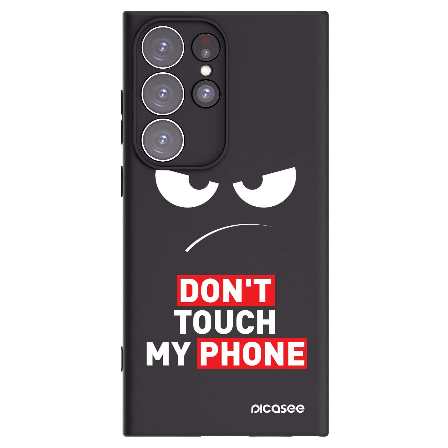 Picasee Samsung Galaxy S23 Ultra 5G Hülle - Schwarzes Silikon - Angry Eyes - Transparent