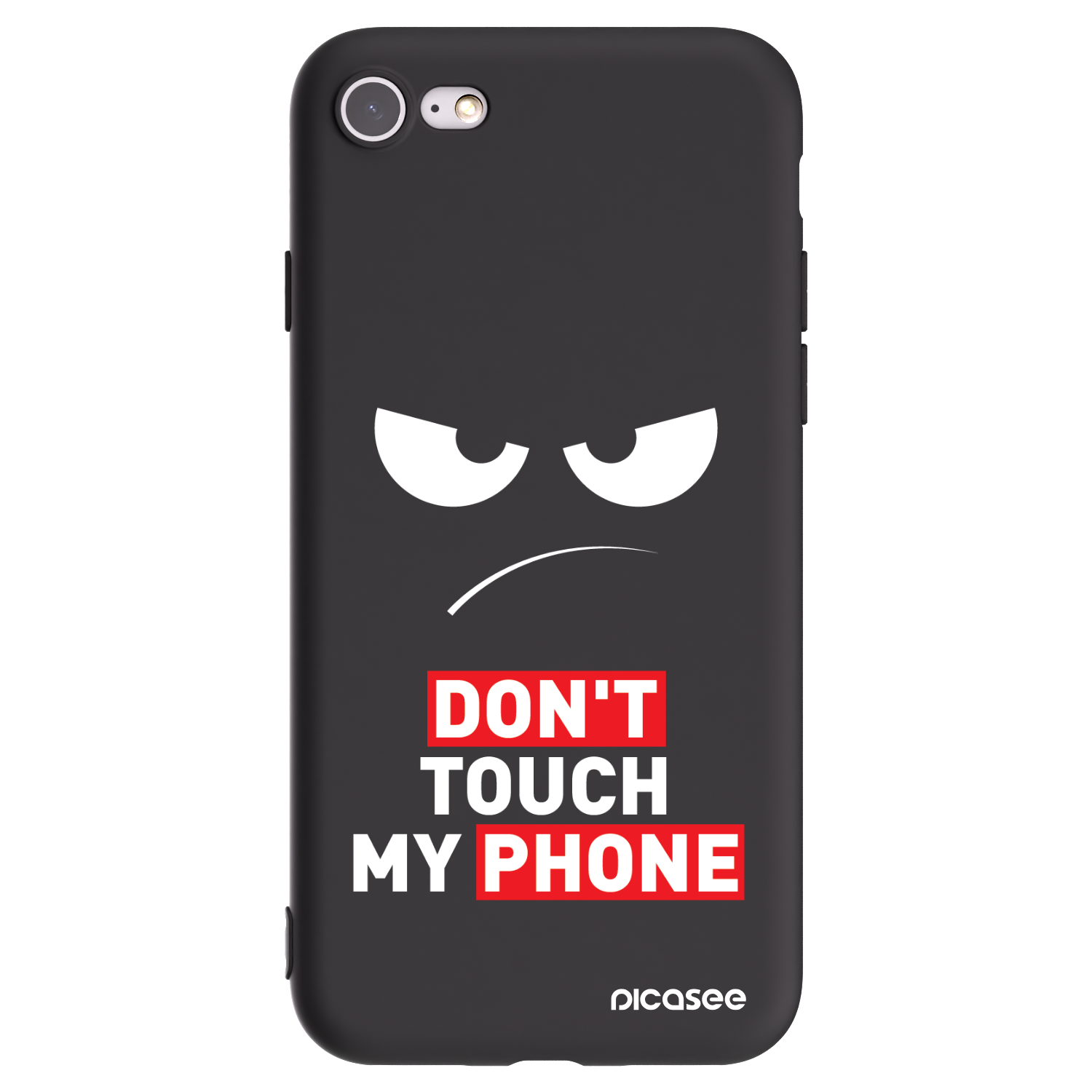 Picasee Apple iPhone 7 Hülle - Schwarzes Silikon - Angry Eyes - Transparent