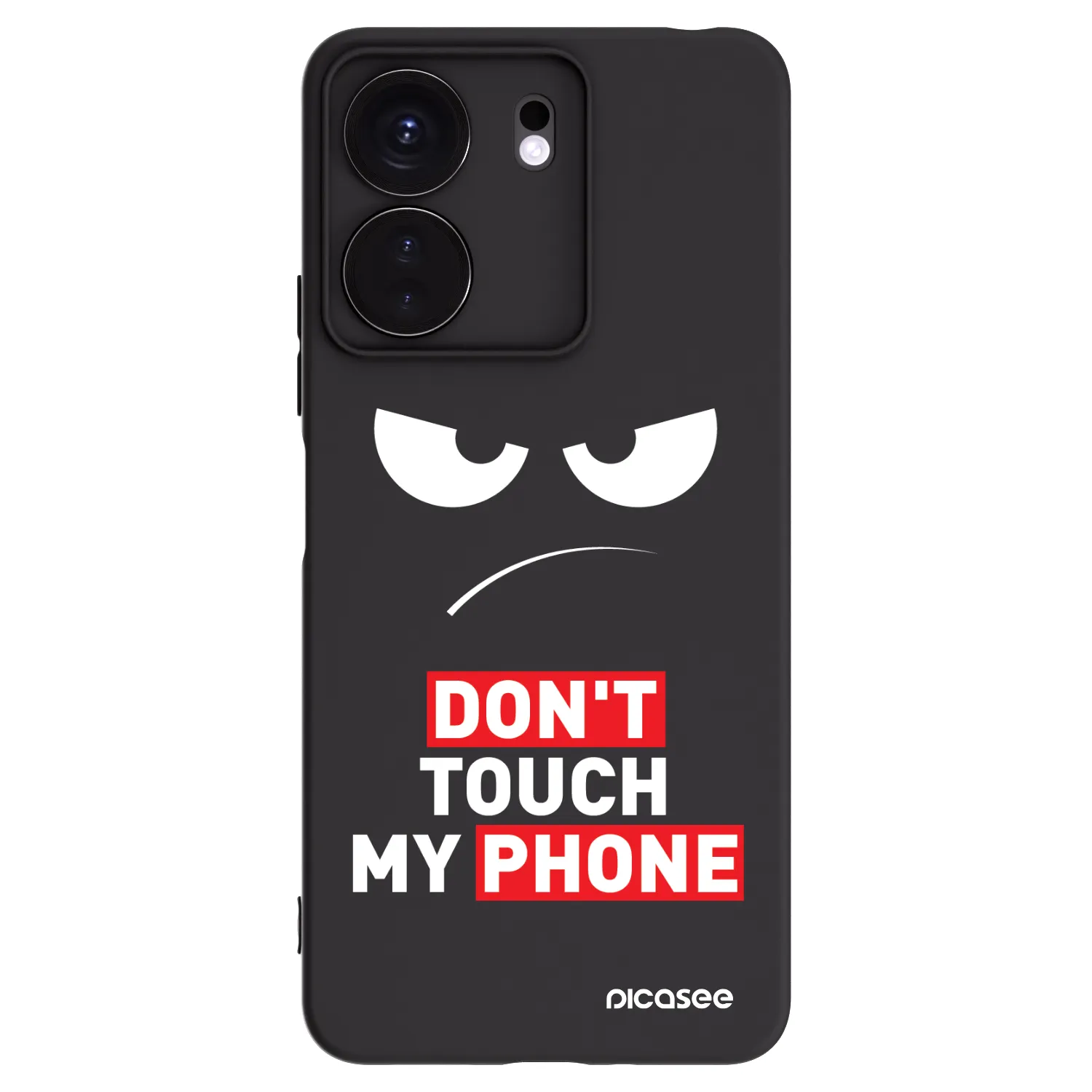 Picasee Xiaomi Redmi 13C 4G Hülle - Schwarzes Silikon - Angry Eyes - Transparent