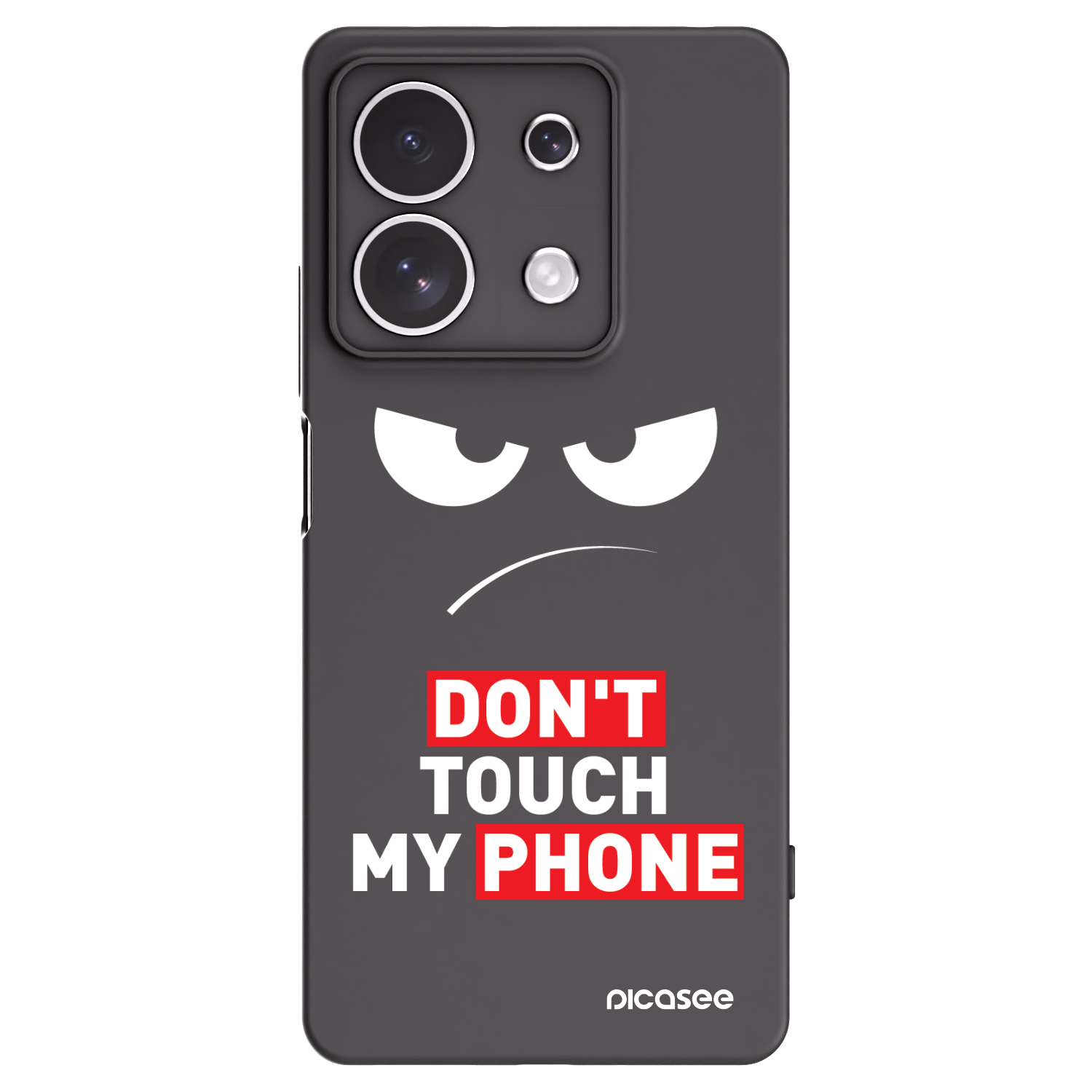 Picasee Xiaomi Redmi Note 13 4G Hülle - Schwarzes Silikon - Angry Eyes - Transparent