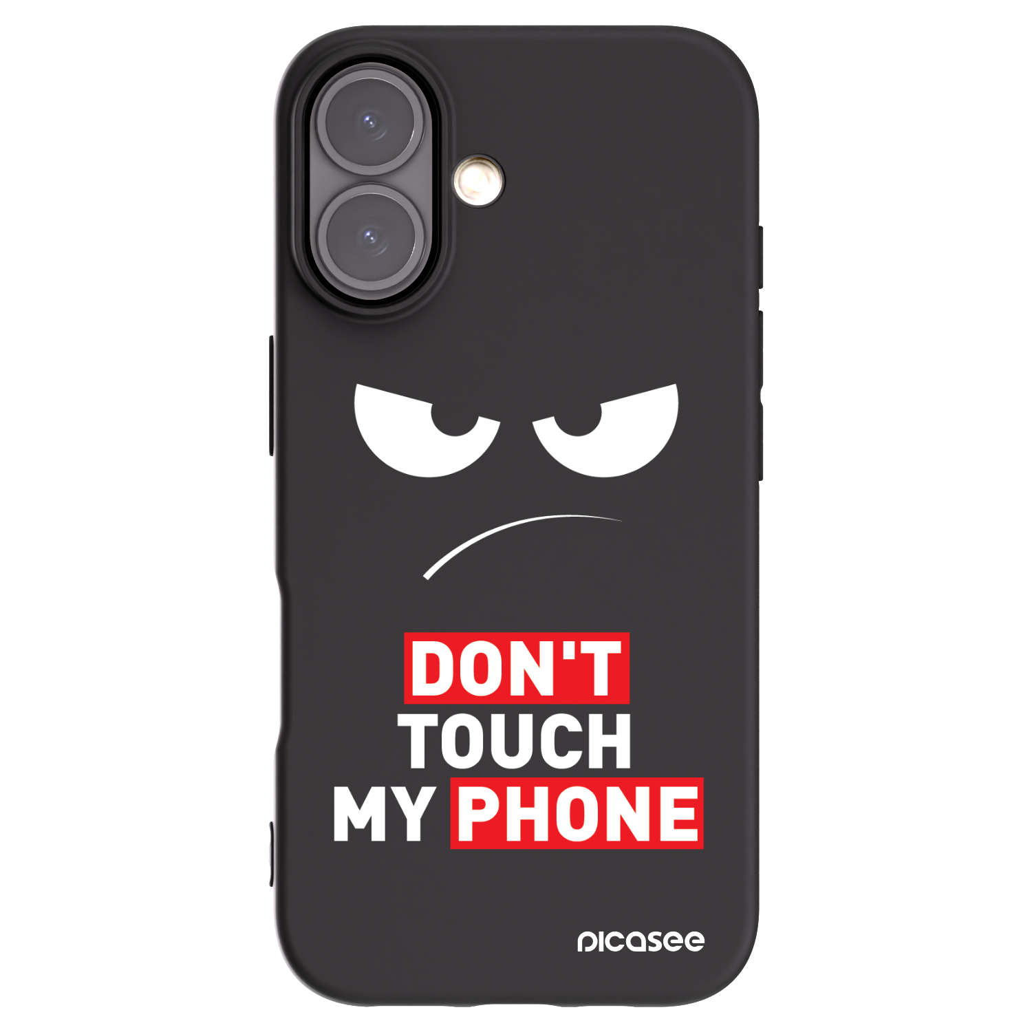 Picasee Apple iPhone 16 Hülle - Schwarzes Silikon - Angry Eyes - Transparent