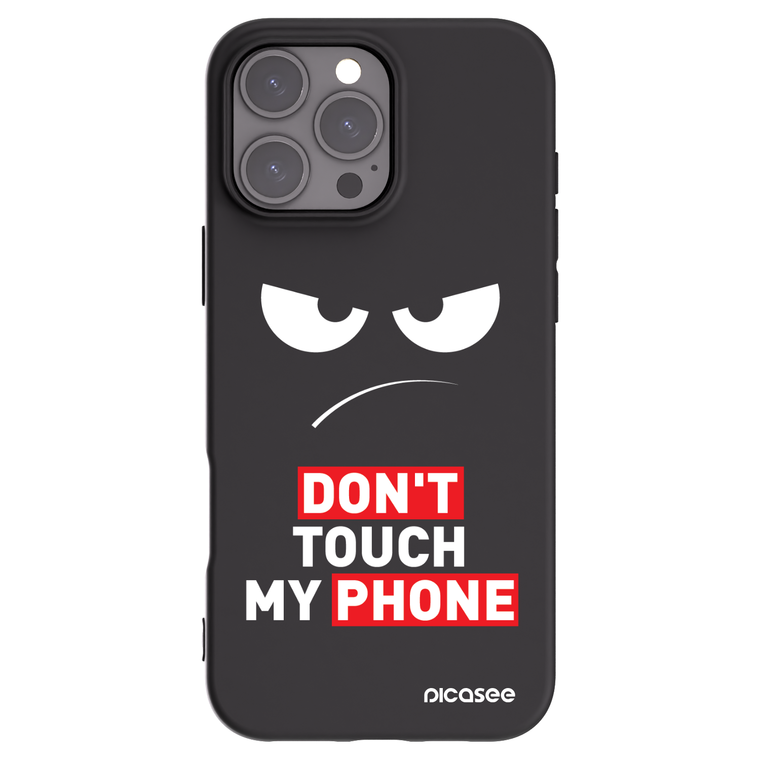 Picasee Apple iPhone 16 Pro Max Hülle - Schwarzes Silikon - Angry Eyes - Transparent