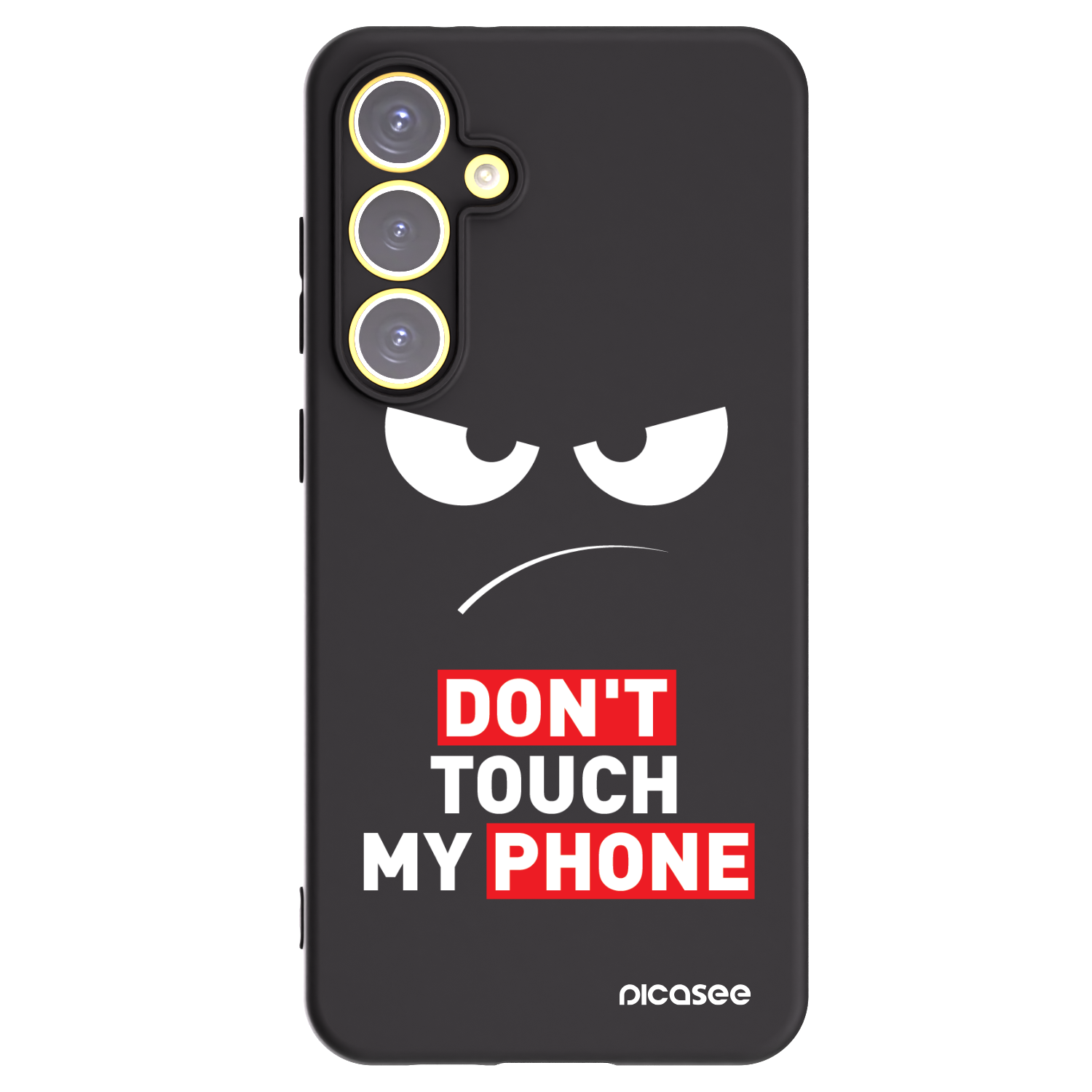 Picasee Samsung Galaxy S24 FE S721B Hülle - Schwarzes Silikon - Angry Eyes - Transparent