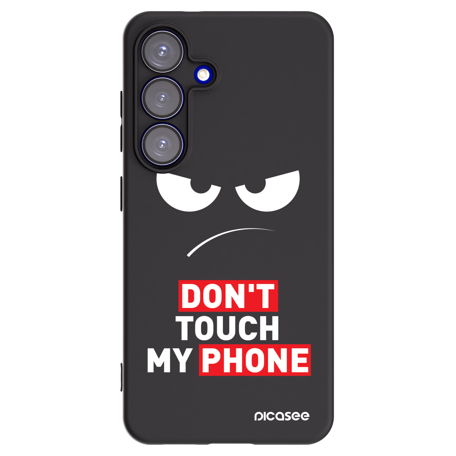 Picasee Samsung Galaxy S25 5G Hülle - Schwarzes Silikon - Angry Eyes - Transparent