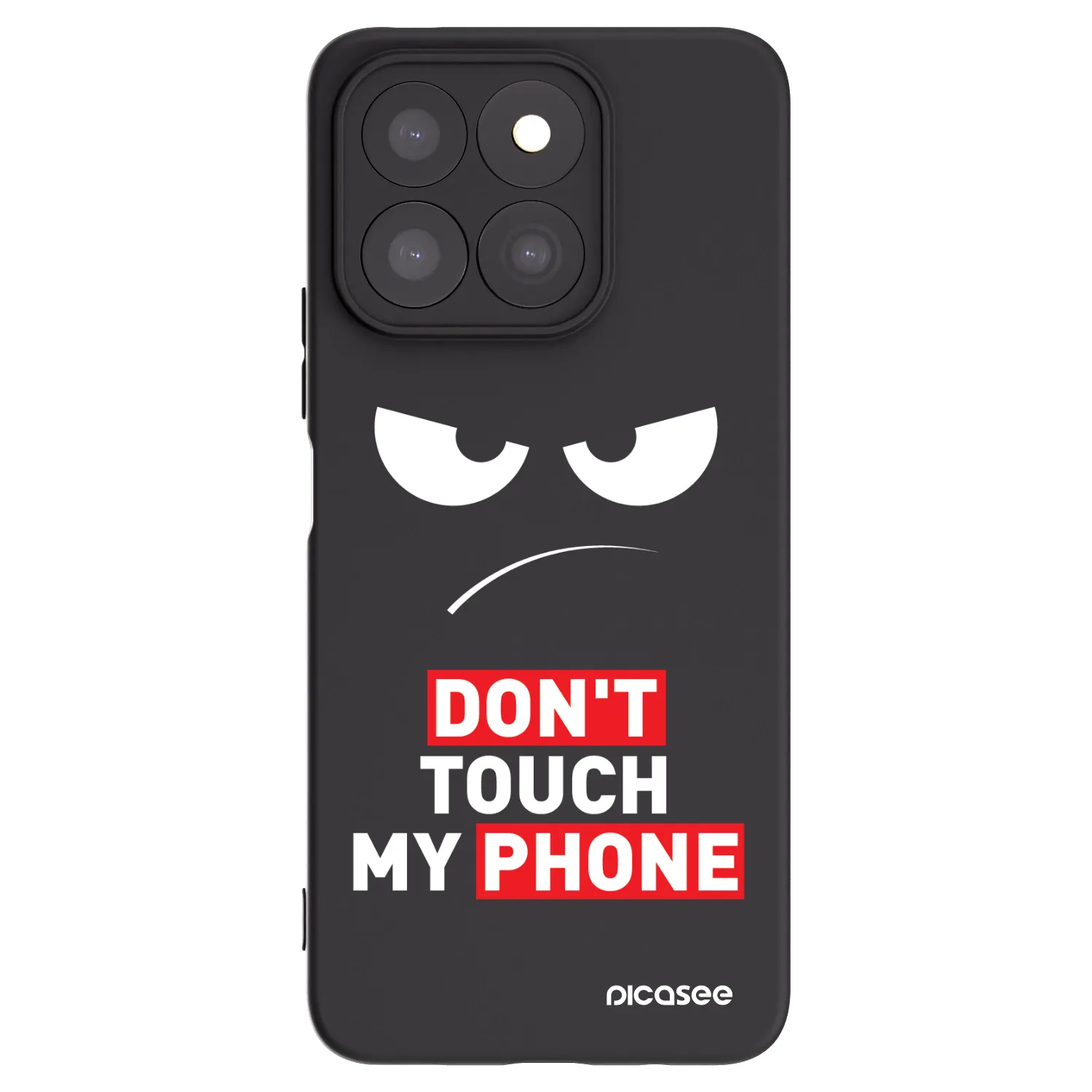 Picasee Honor X8c Hülle - Schwarzes Silikon - Angry Eyes - Transparent