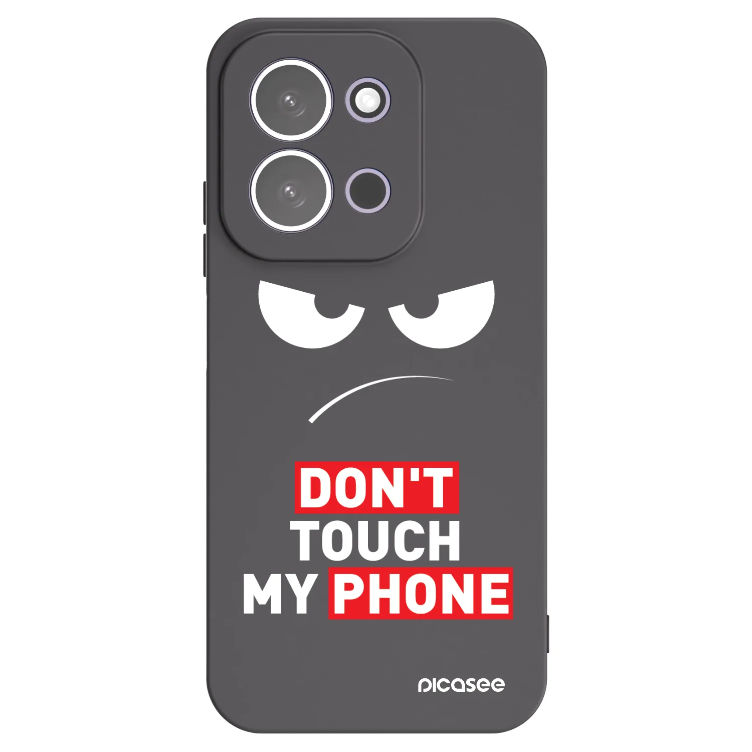 Picasee Xiaomi Redmi 15C 5G Hülle - Schwarzes Silikon - Angry Eyes - Transparent