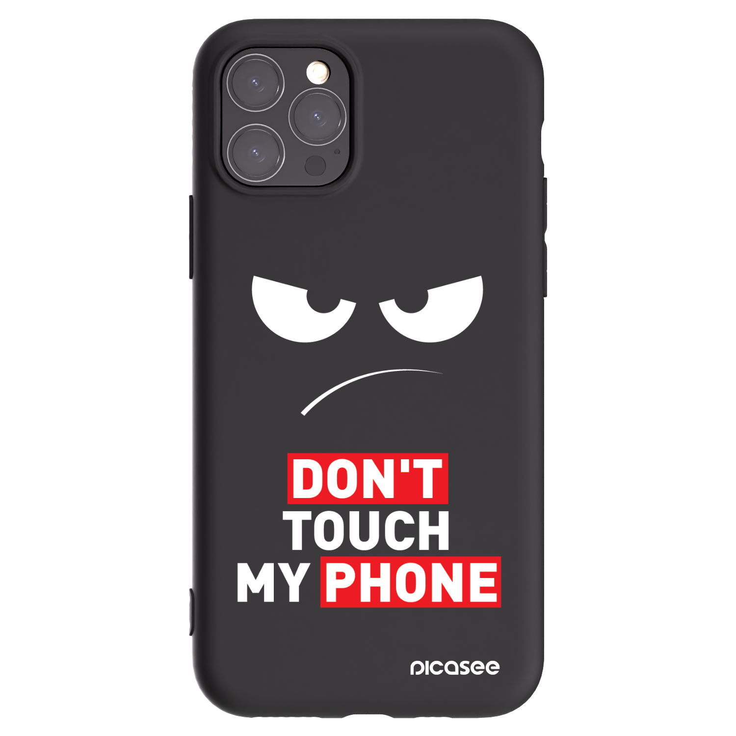 Picasee Apple iPhone 11 Pro Hülle - Schwarzes Silikon - Angry Eyes - Transparent