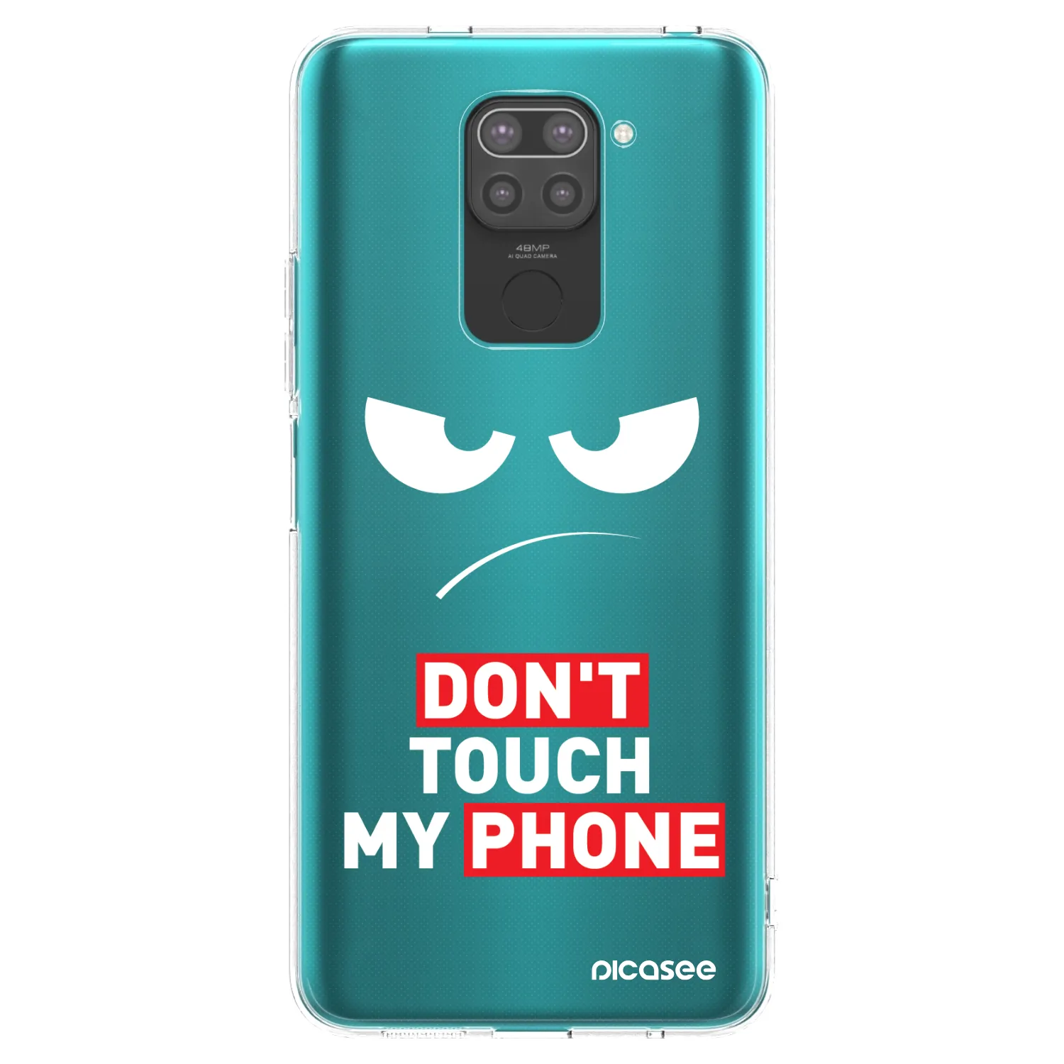 Picasee Xiaomi Redmi Note 9 Hülle - Schwarzes Silikon - Angry Eyes - Transparent