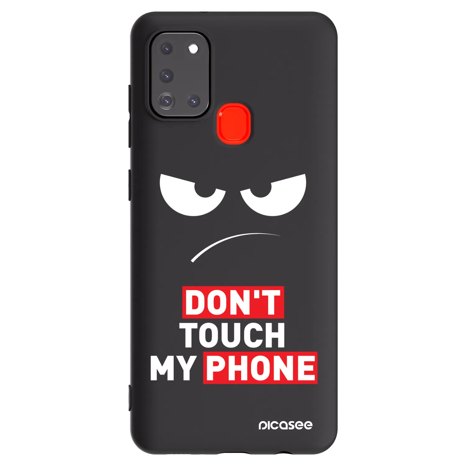 Picasee Samsung Galaxy A21s Hülle - Schwarzes Silikon - Angry Eyes - Transparent
