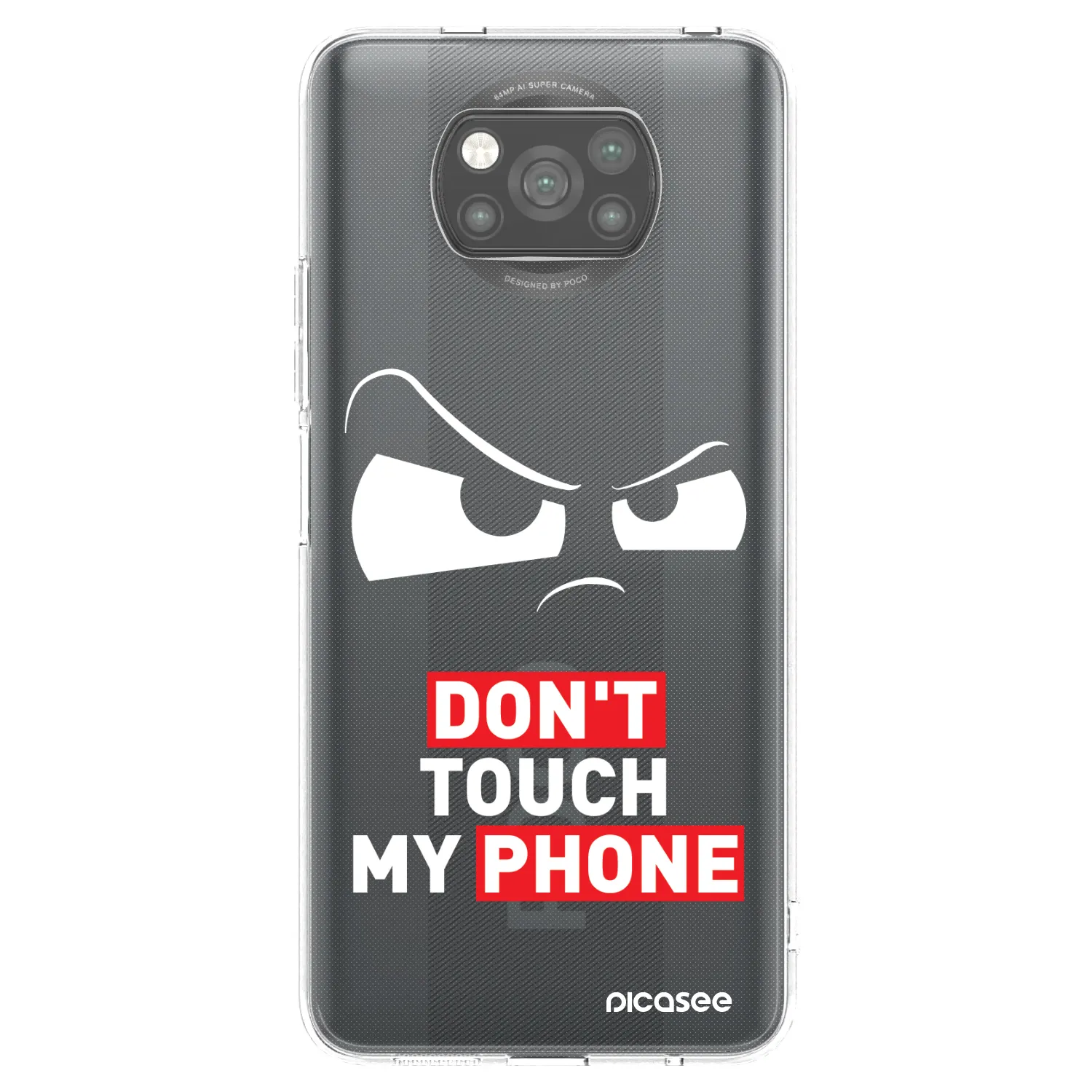 Picasee Xiaomi Poco X3 Hülle - Schwarzes Silikon - Cloudy Eye - Transparent