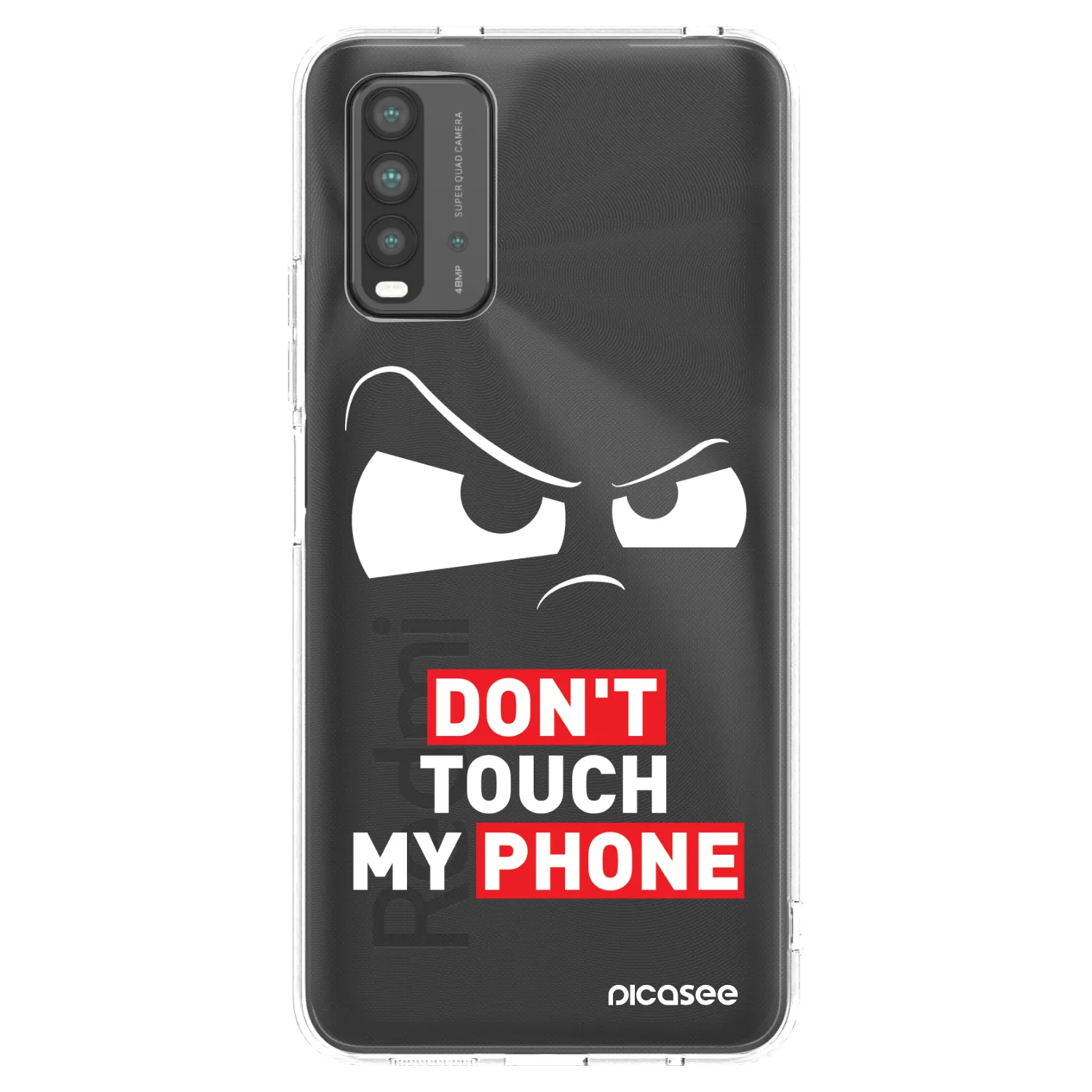 Picasee Xiaomi Redmi 9T Hülle - Schwarzes Silikon - Cloudy Eye - Transparent