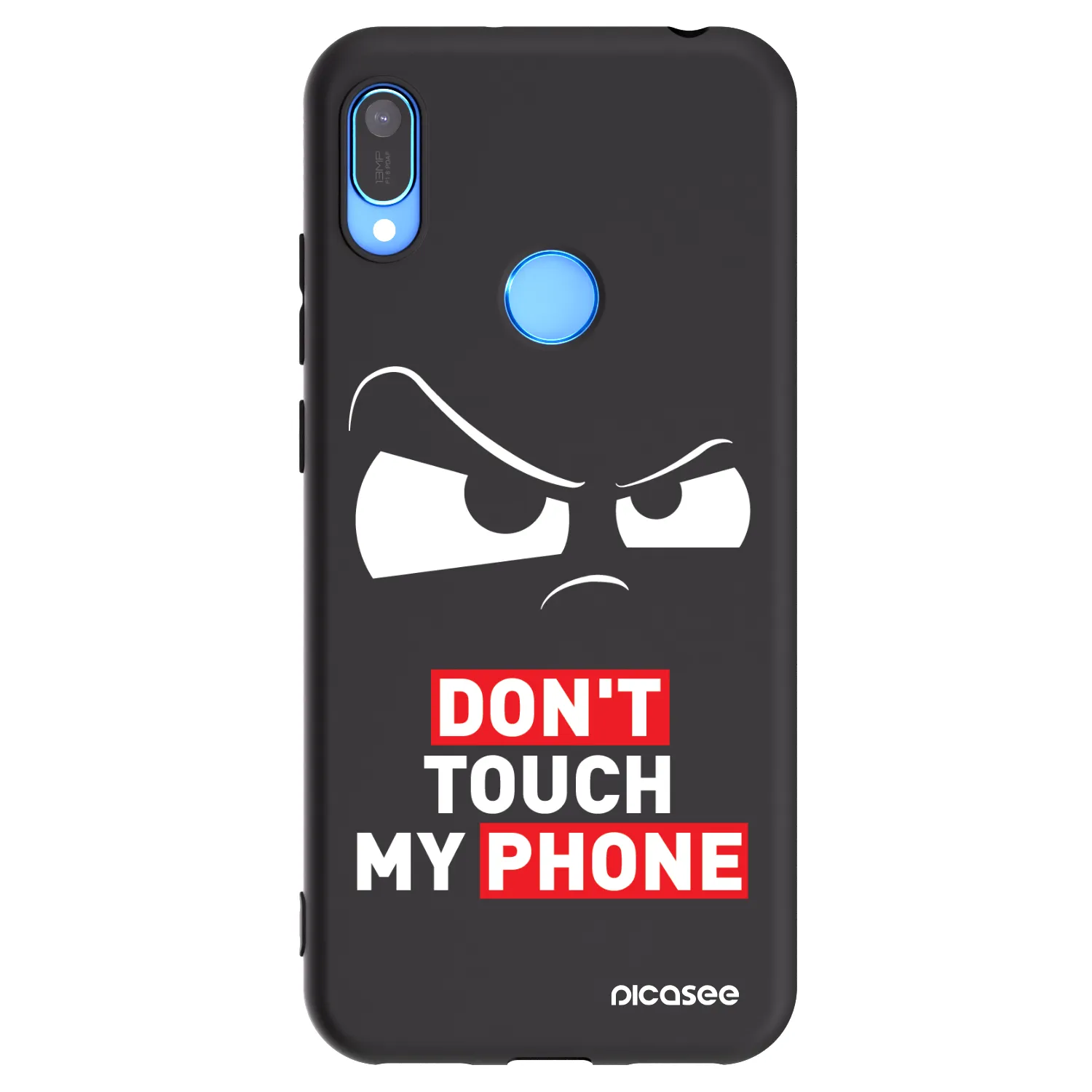 Picasee Huawei Y6 2019 Hülle - Schwarzes Silikon - Cloudy Eye - Transparent