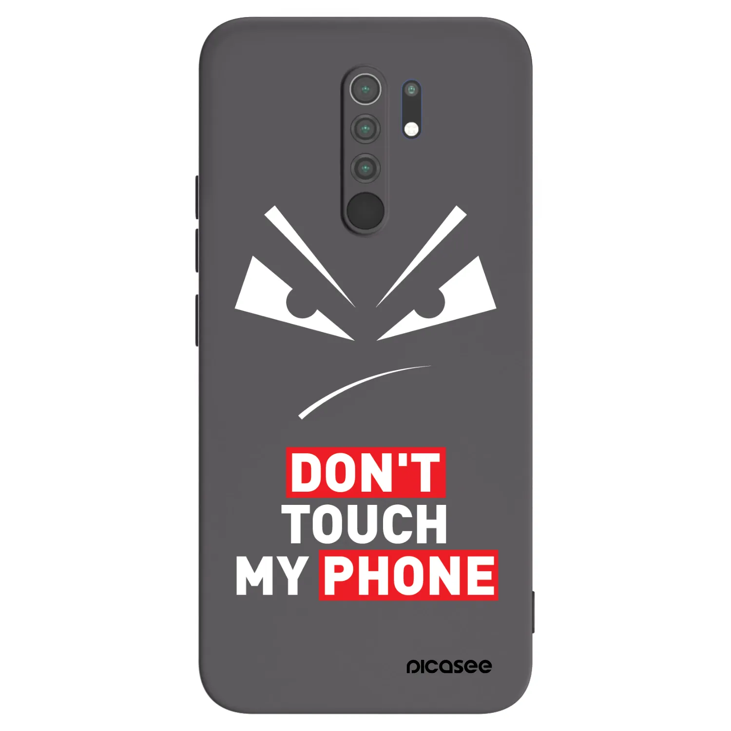 Picasee Xiaomi Redmi 9 Hülle - Schwarzes Silikon - Evil Eye - Transparent