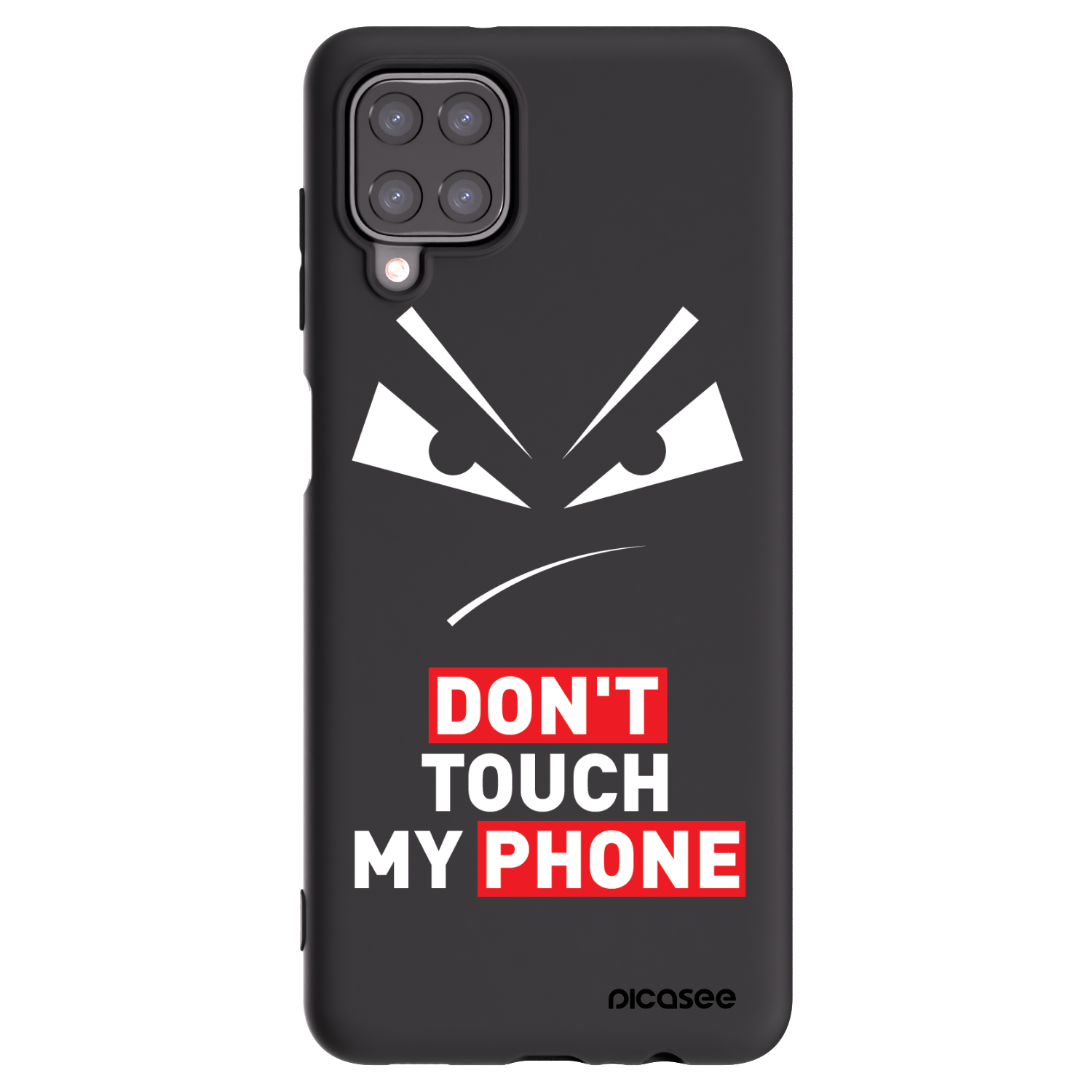 Picasee Samsung Galaxy A12 A125F Hülle - Schwarzes Silikon - Evil Eye - Transparent