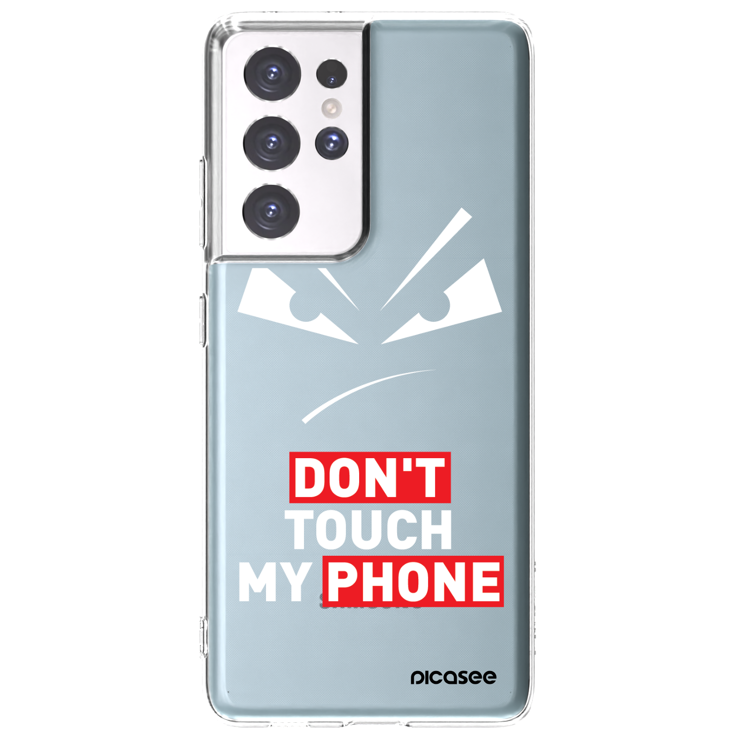 Picasee Samsung Galaxy S21 Ultra 5G G998B Hülle - Transparentes Silikon - Evil Eye - Transparent