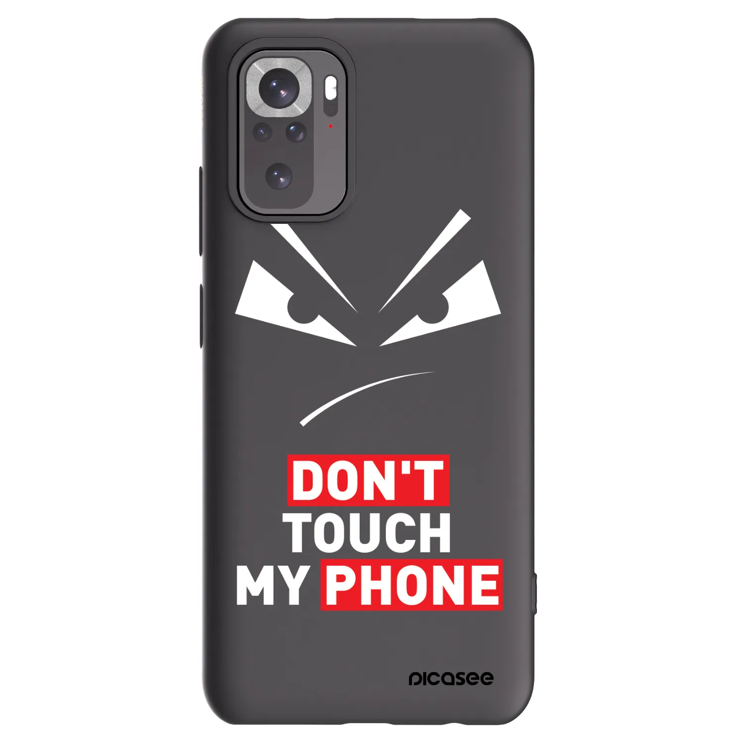 Picasee Xiaomi Redmi Note 10 Hülle - Schwarzes Silikon - Evil Eye - Transparent