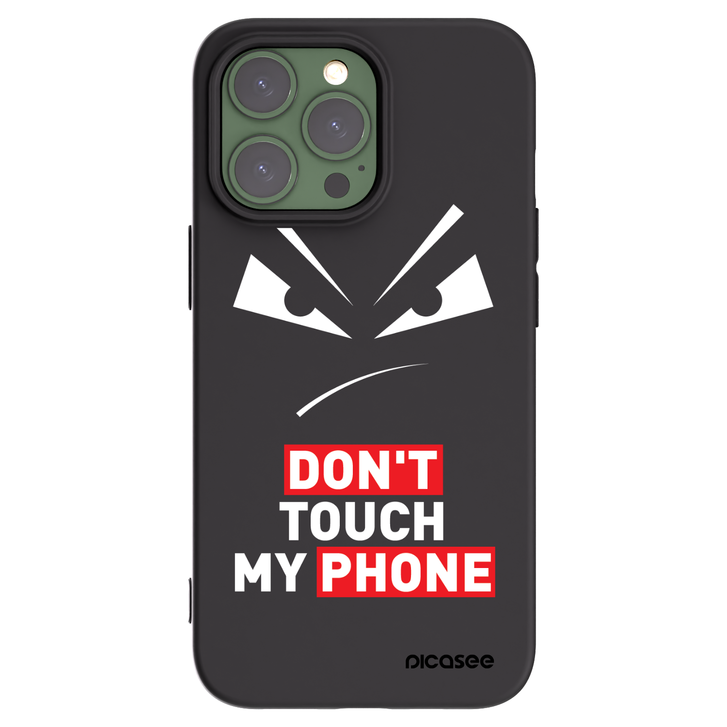 Picasee Apple iPhone 13 Pro Hülle - Schwarzes Silikon - Evil Eye - Transparent