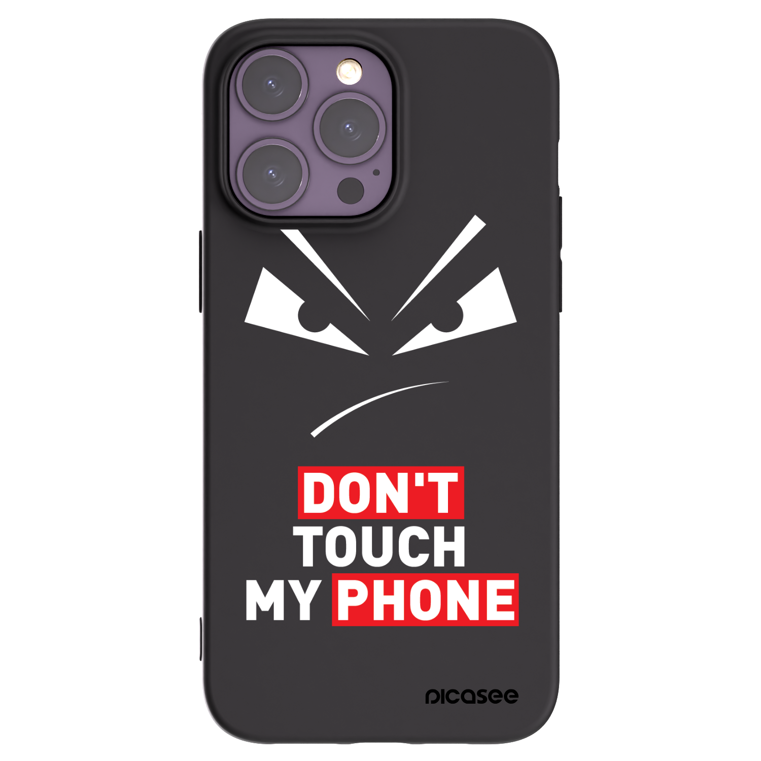 Picasee Apple iPhone 14 Pro Max Hülle - Schwarzes Silikon - Evil Eye - Transparent