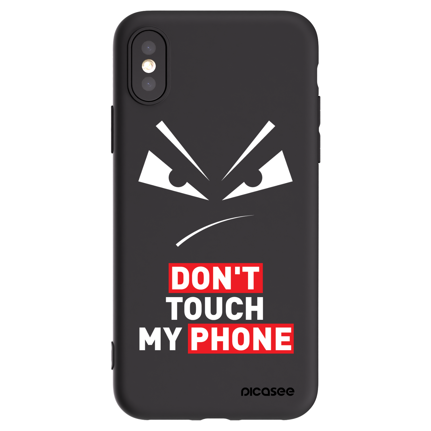 Picasee Apple iPhone X/XS Hülle - Schwarzes Silikon - Evil Eye - Transparent