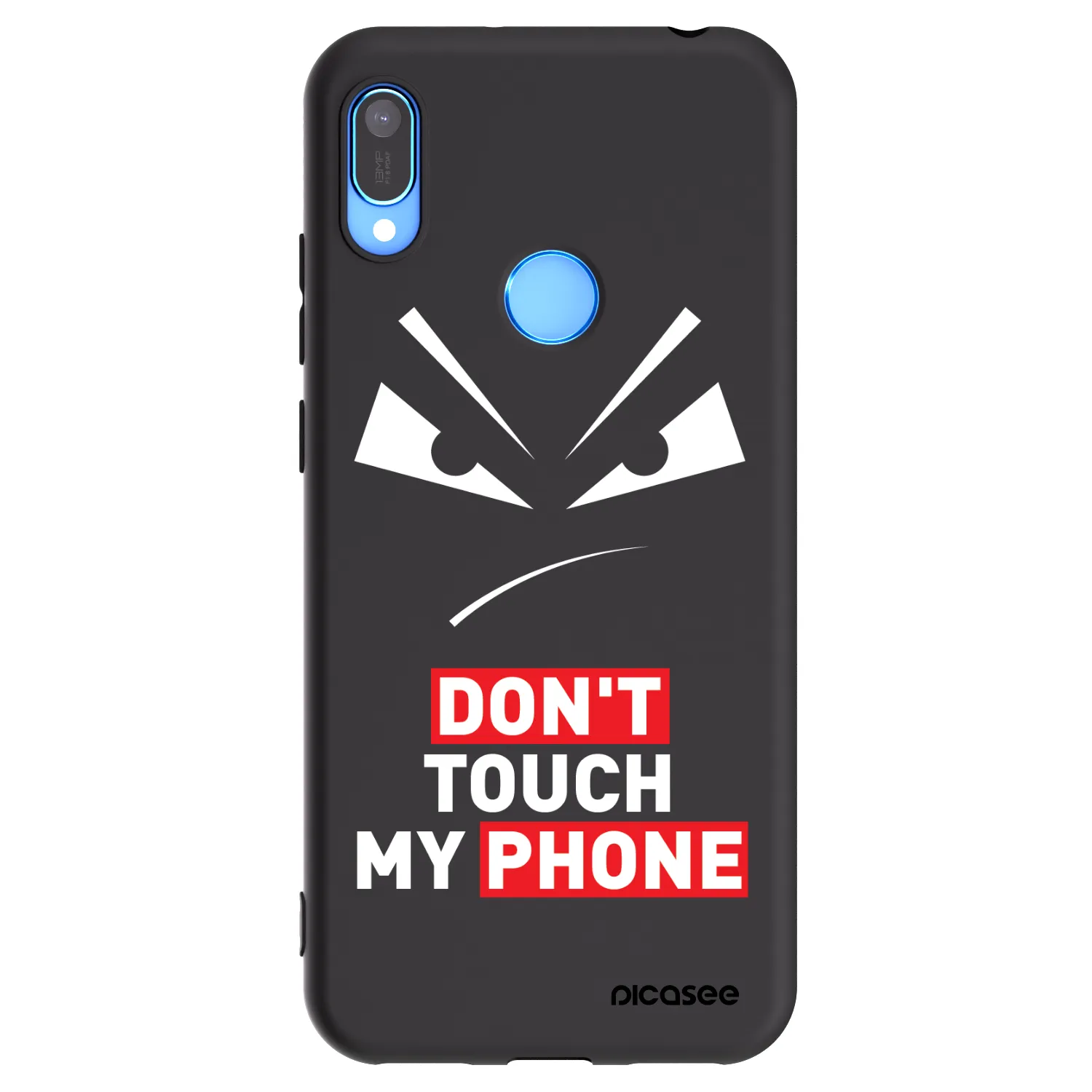 Picasee Huawei Y6 2019 Hülle - Schwarzes Silikon - Evil Eye - Transparent