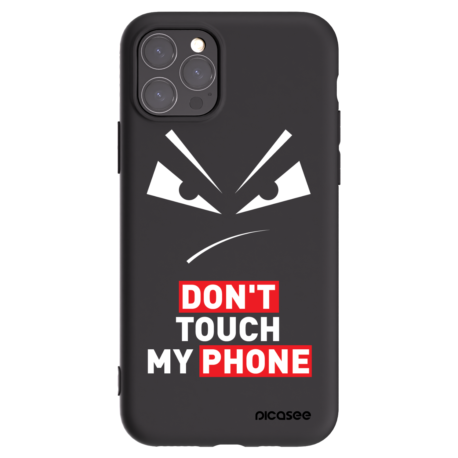 Picasee Apple iPhone 11 Pro Hülle - Schwarzes Silikon - Evil Eye - Transparent