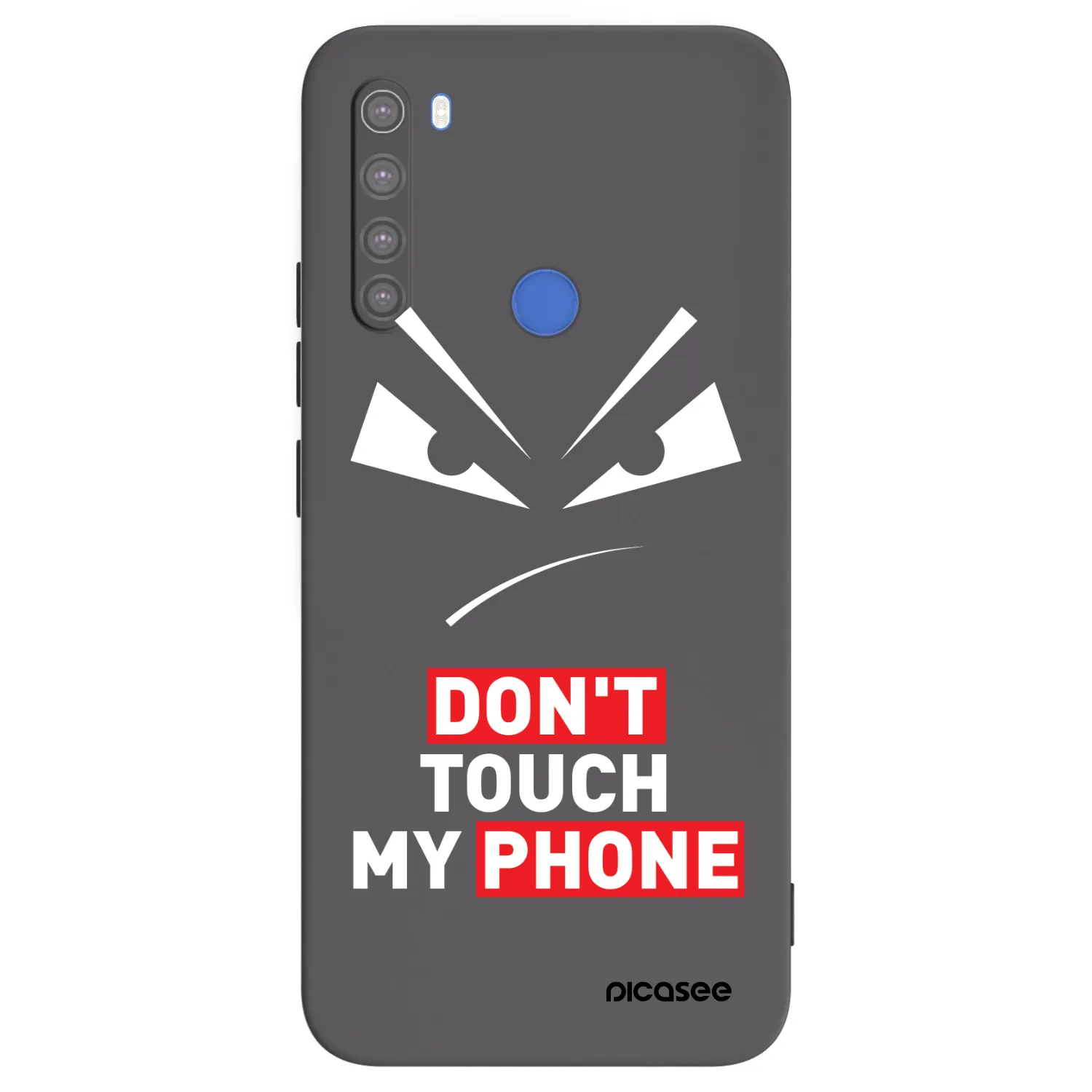 Picasee Xiaomi Redmi Note 8T Hülle - Schwarzes Silikon - Evil Eye - Transparent