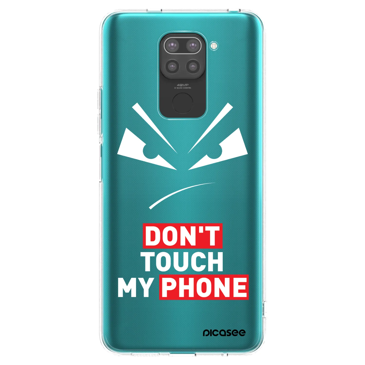 Picasee Xiaomi Redmi Note 9 Hülle - Schwarzes Silikon - Evil Eye - Transparent