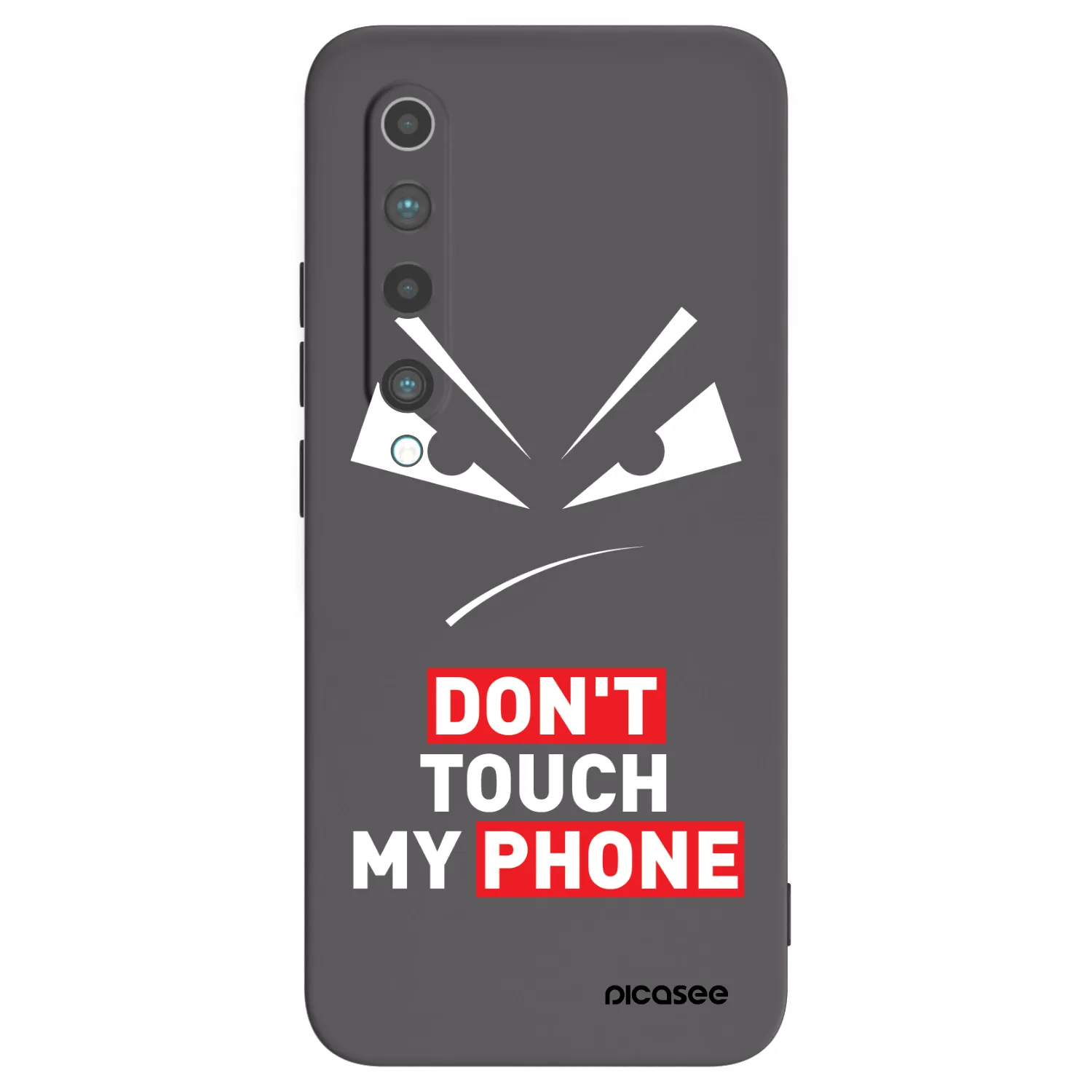 Picasee Xiaomi Mi 10 Hülle - Schwarzes Silikon - Evil Eye - Transparent