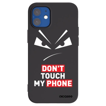 Picasee Apple iPhone 12 mini Hülle - Schwarzes Silikon - Evil Eye - Transparent