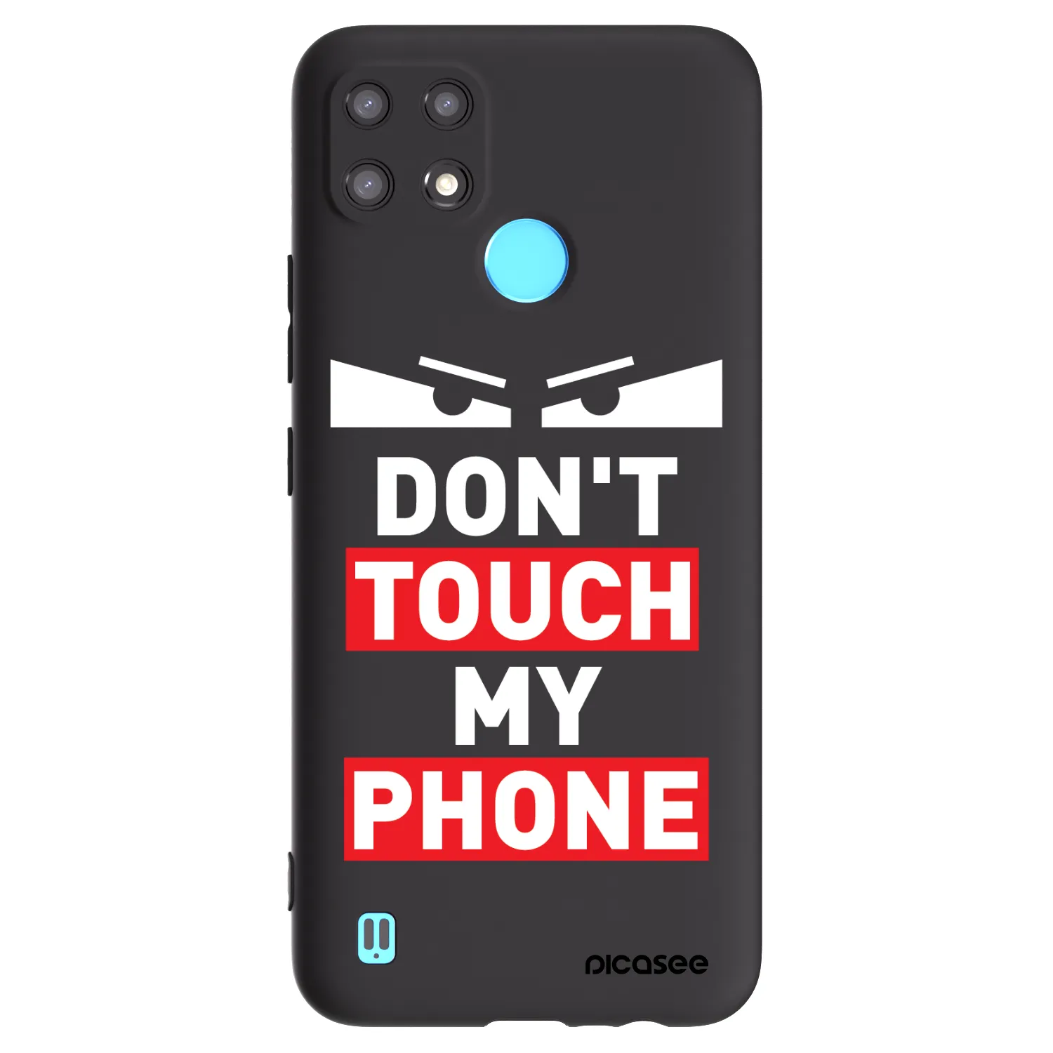 Picasee Realme C21 Hülle - Schwarzes Silikon - Shadow Eye - Transparent