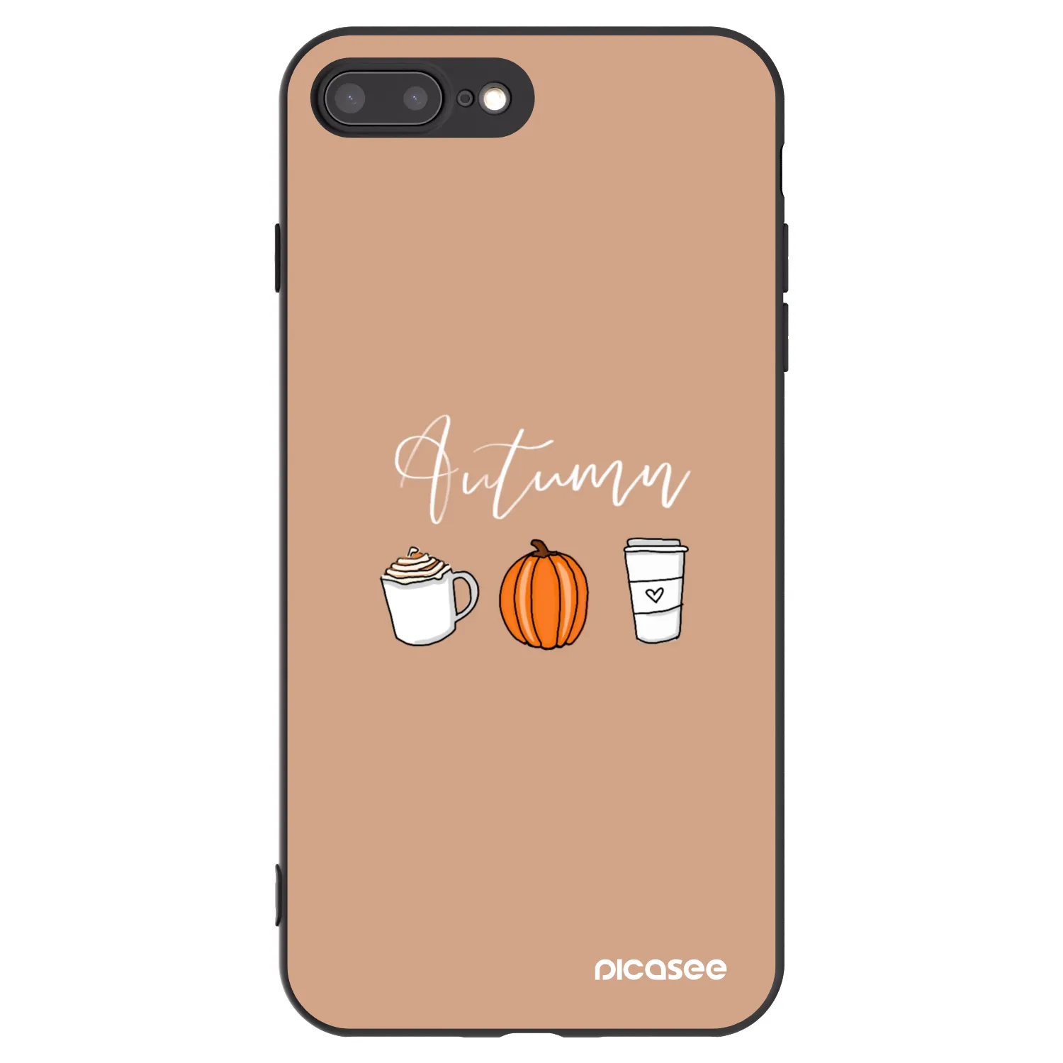 Picasee Apple iPhone 8 Plus Hülle - Schwarzes Silikon - Autumn