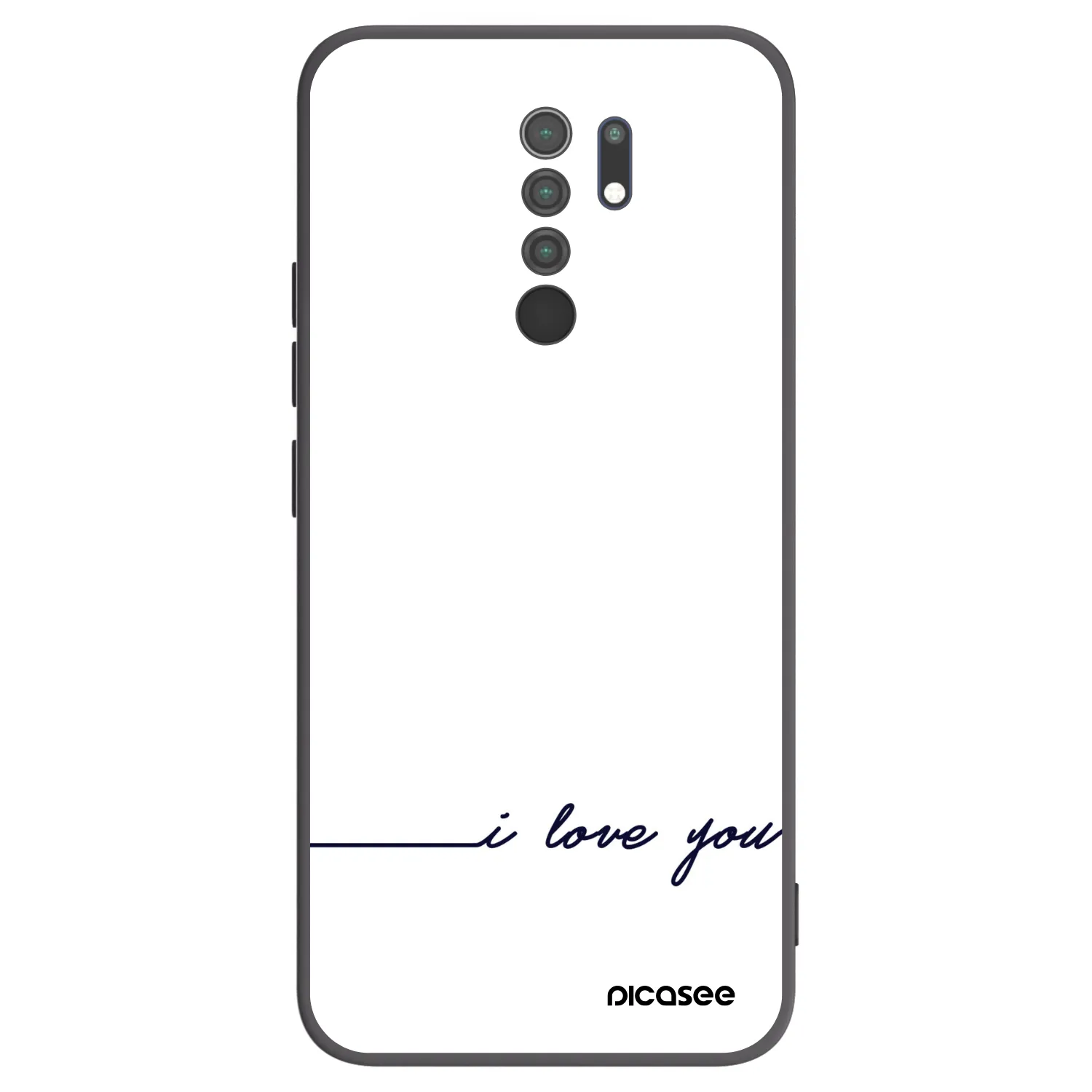Picasee Xiaomi Redmi 9 Hülle - Schwarzes Silikon - Ich liebe dich
