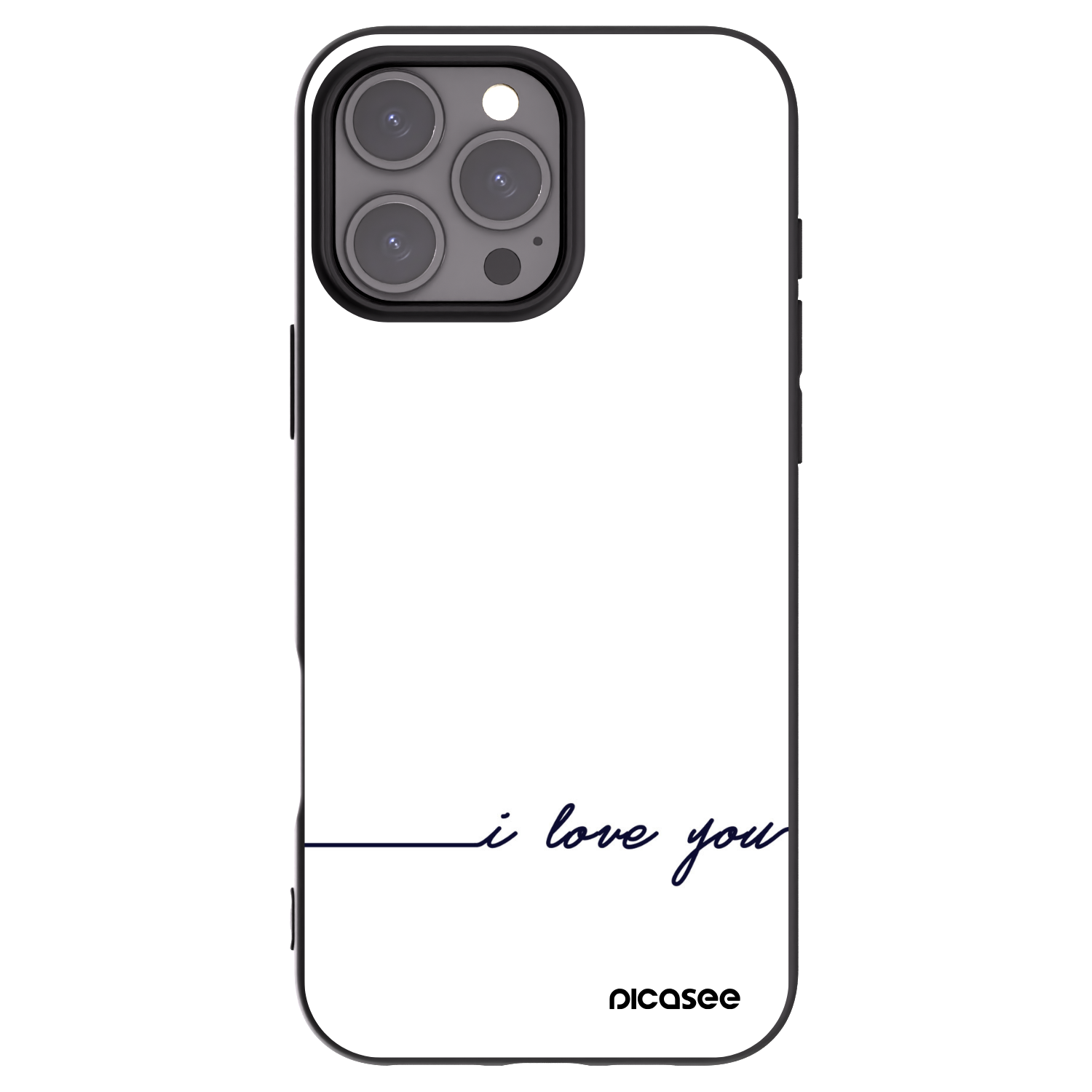 Picasee Apple iPhone 16 Pro Max Hülle - Schwarzes Silikon - Ich liebe dich