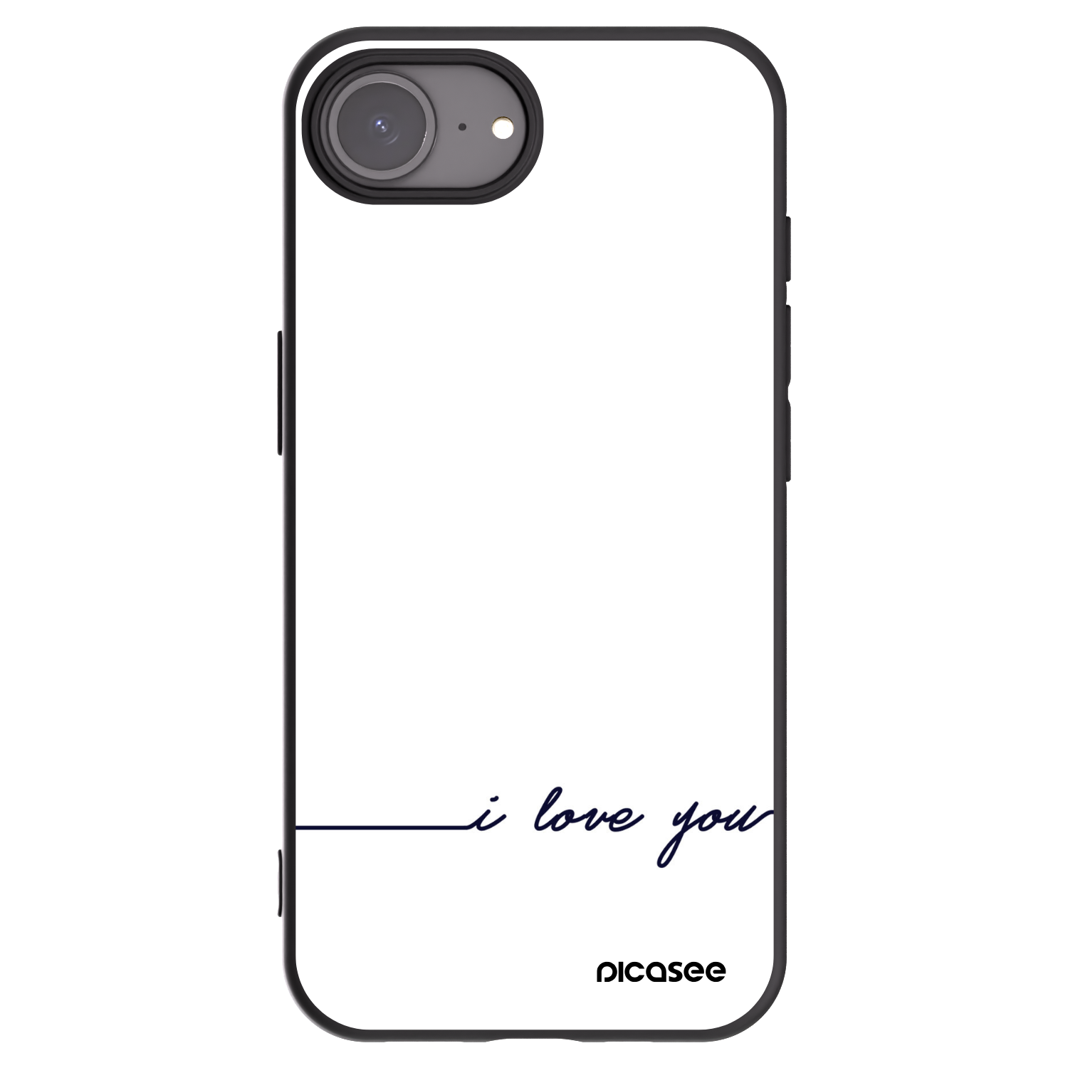 Picasee Apple iPhone 16e Hülle - Schwarzes Silikon - Ich liebe dich