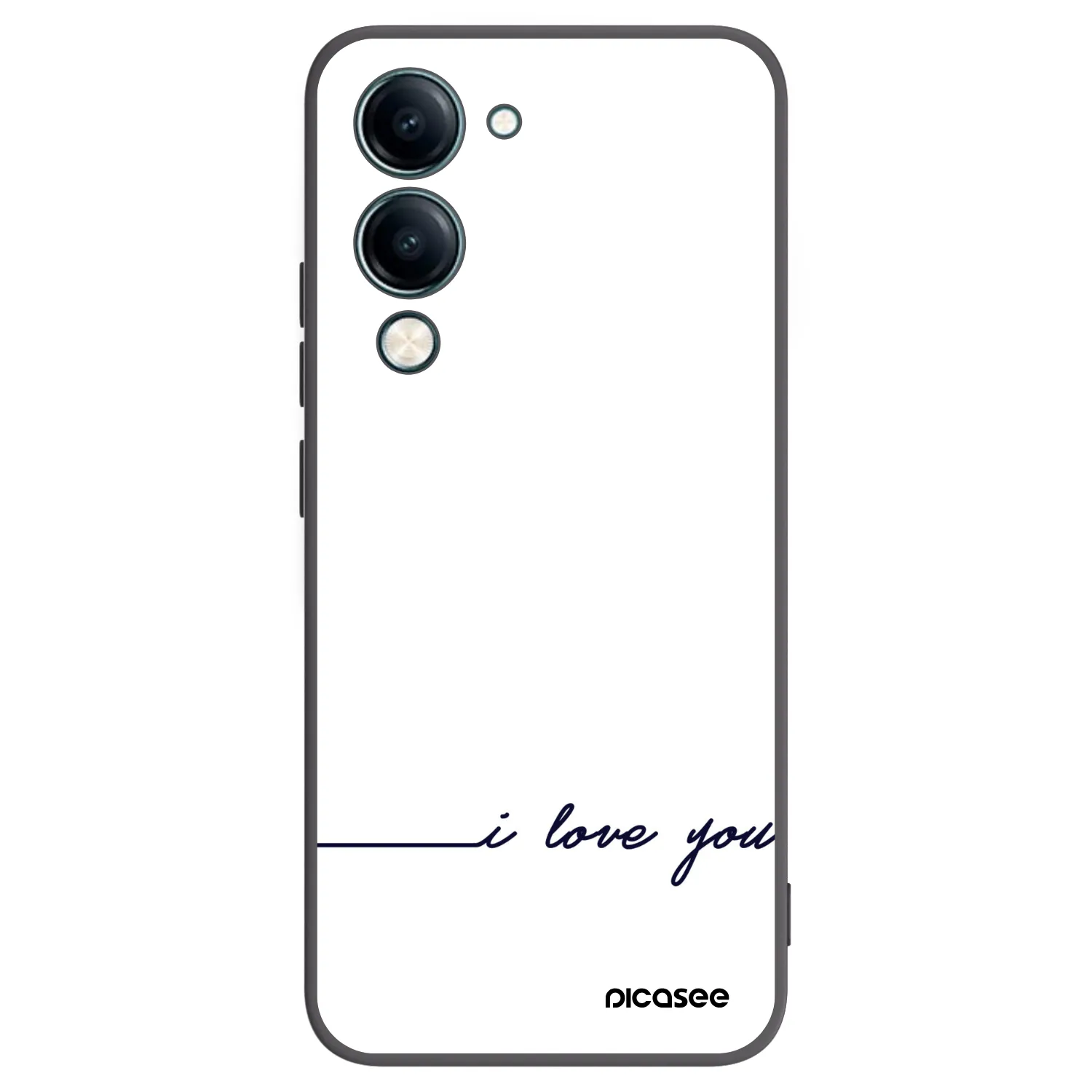 Picasee Vivo Y29s 5G Hülle - Schwarzes Silikon - Ich liebe dich