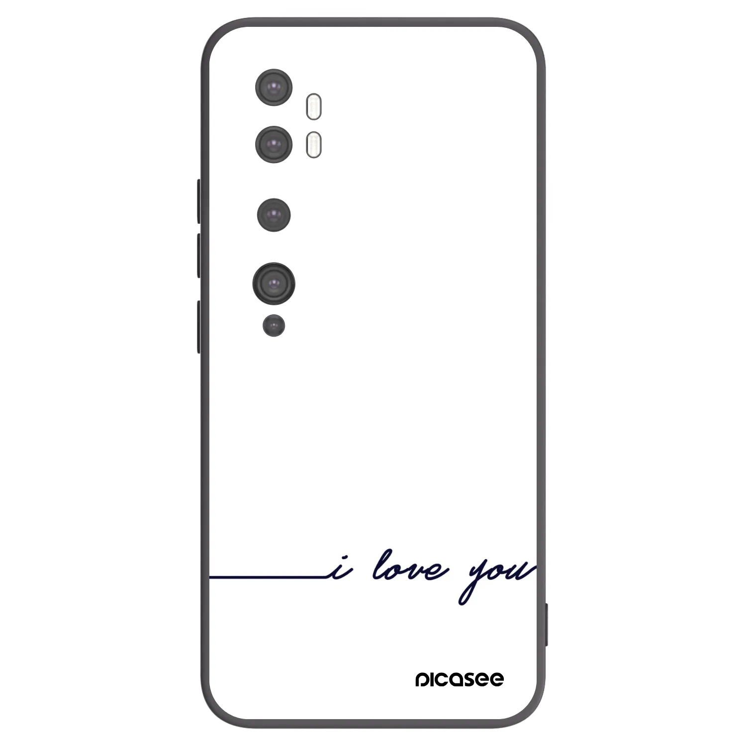 Picasee Xiaomi Mi Note 10 (Pro) Hülle - Schwarzes Silikon - Ich liebe dich