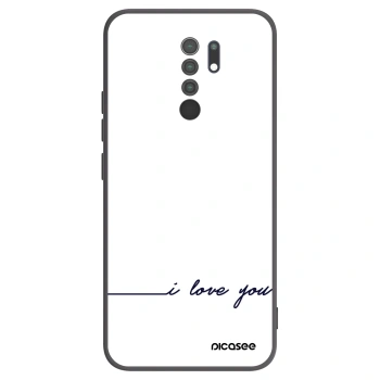 Picasee Xiaomi Redmi 9 Hülle - Schwarzes Silikon - Ich liebe dich