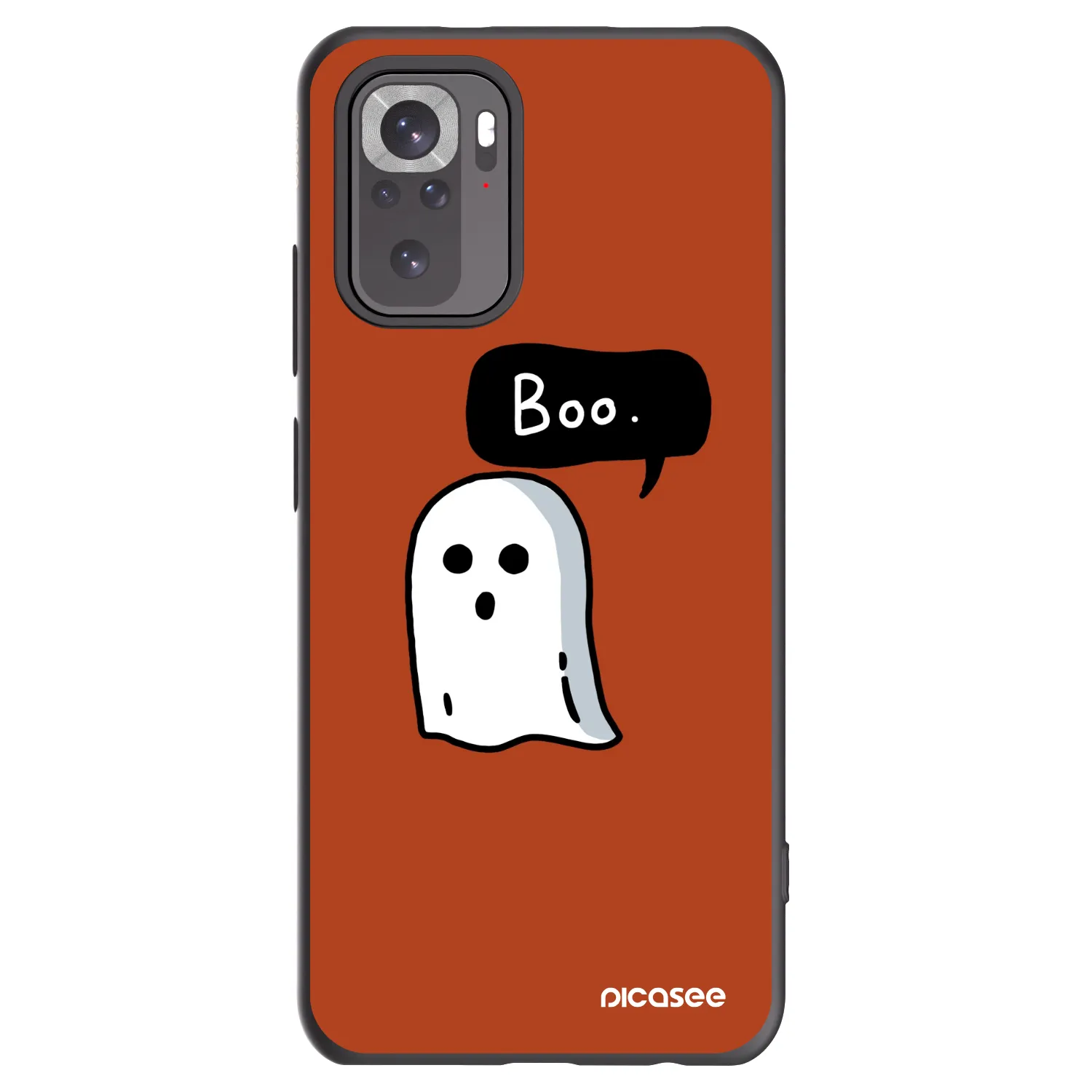 Picasee Xiaomi Redmi Note 10 Hülle - Schwarzes Silikon - Boo