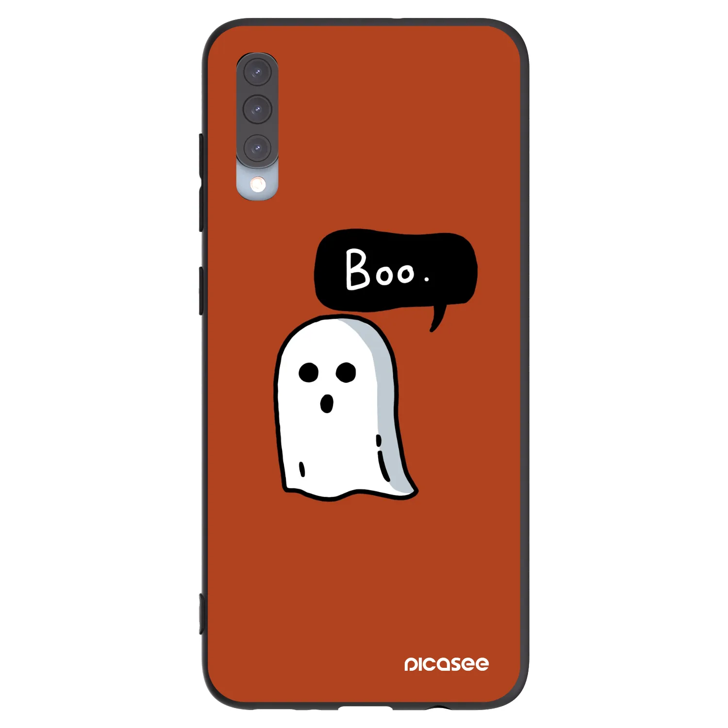 Picasee Samsung Galaxy A70 A705F Hülle - Schwarzes Silikon - Boo