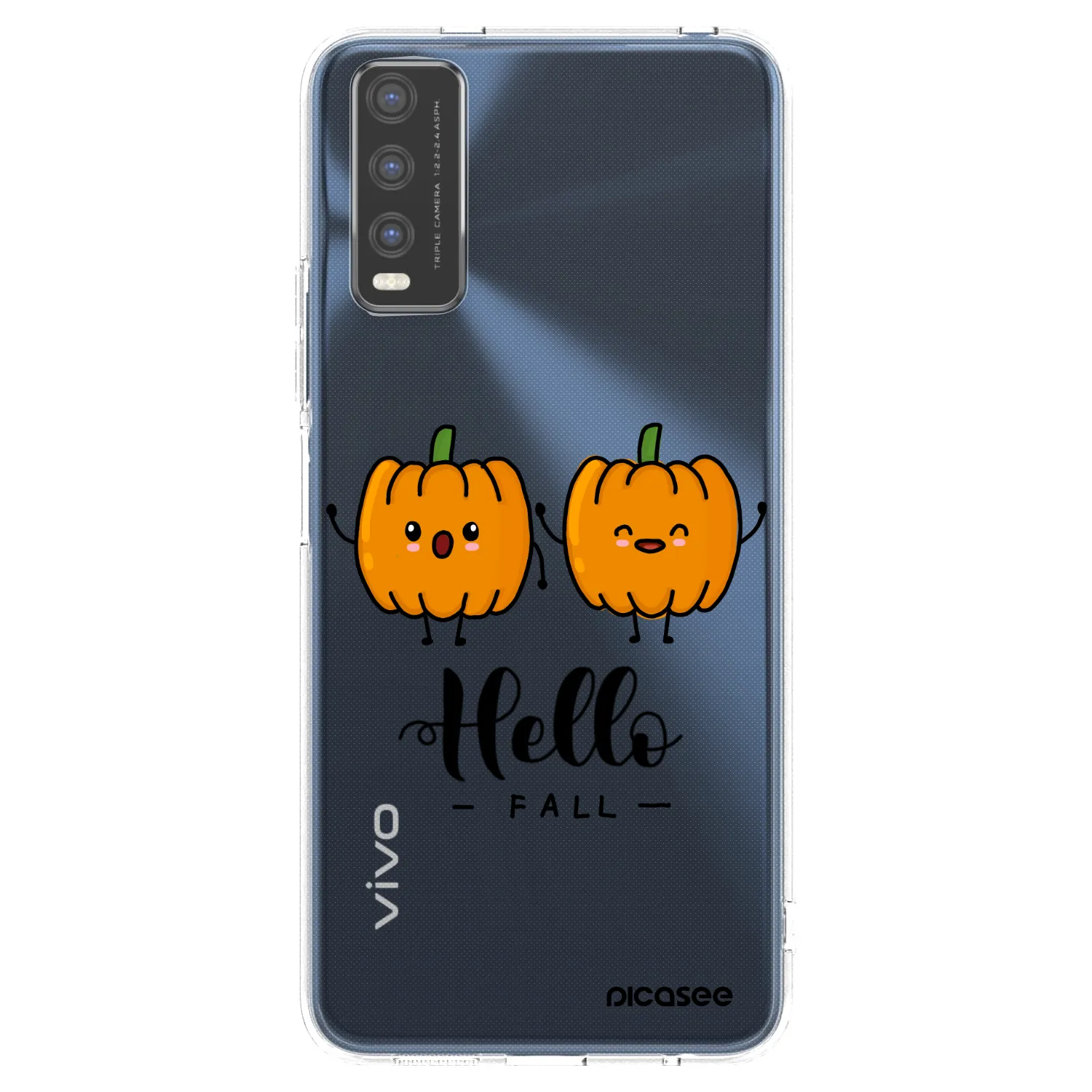 Picasee Vivo Y20s Hülle - Transparentes Silikon - Hallo Fall
