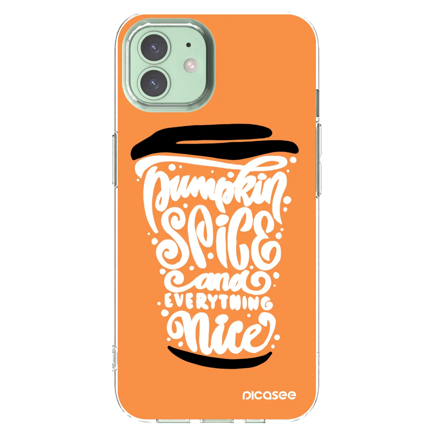 Picasee Apple iPhone 12 Hülle - Transparentes Silikon - Pumpkin coffee