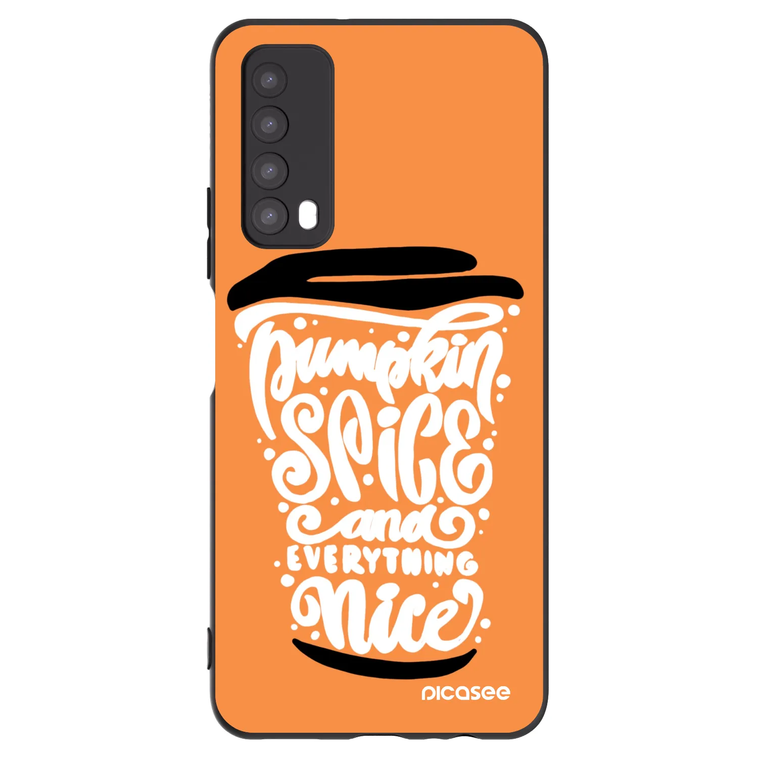 Picasee Huawei P Smart 2021 Hülle - Schwarzes Silikon - Pumpkin coffee