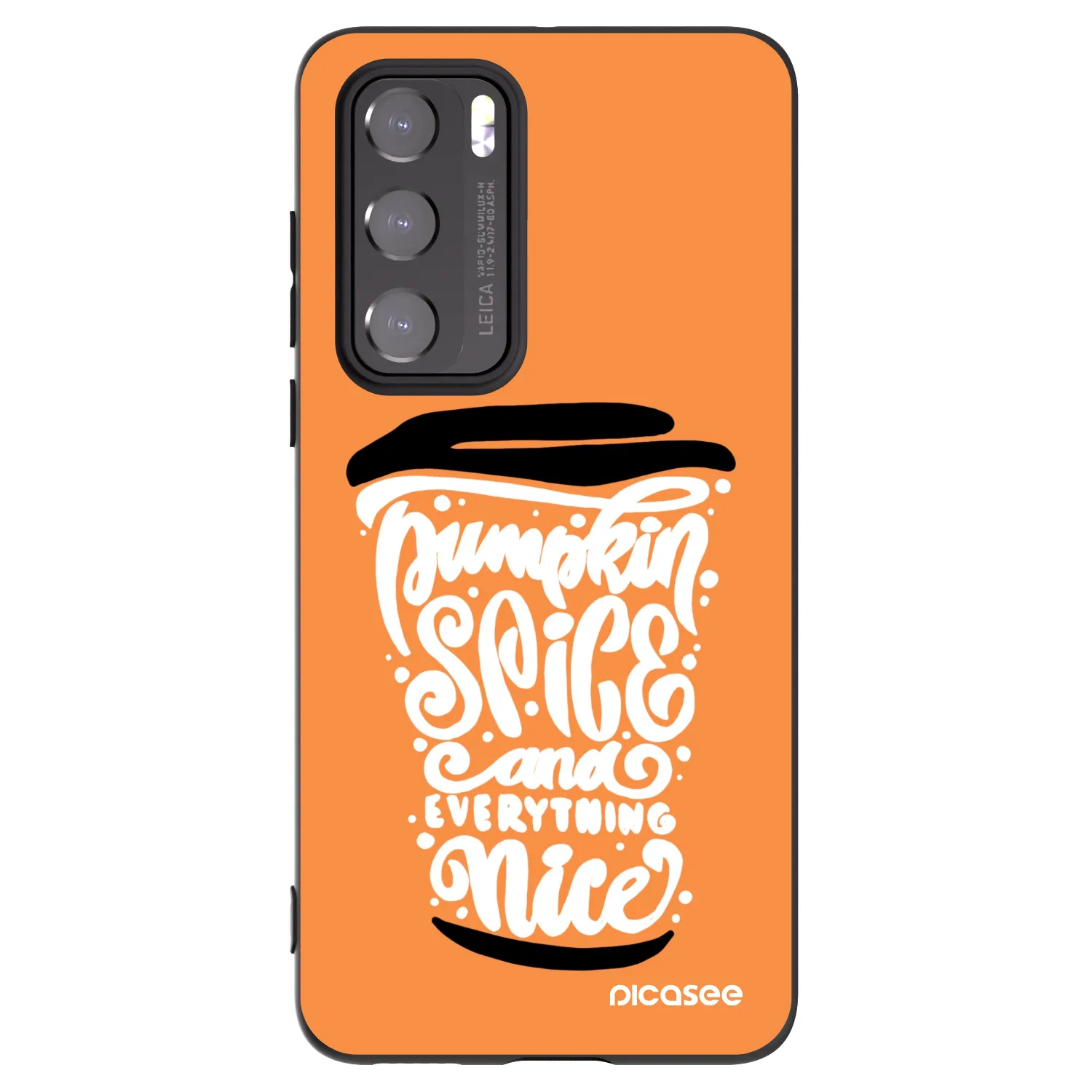 Picasee Huawei P40 Hülle - Schwarzes Silikon - Pumpkin coffee